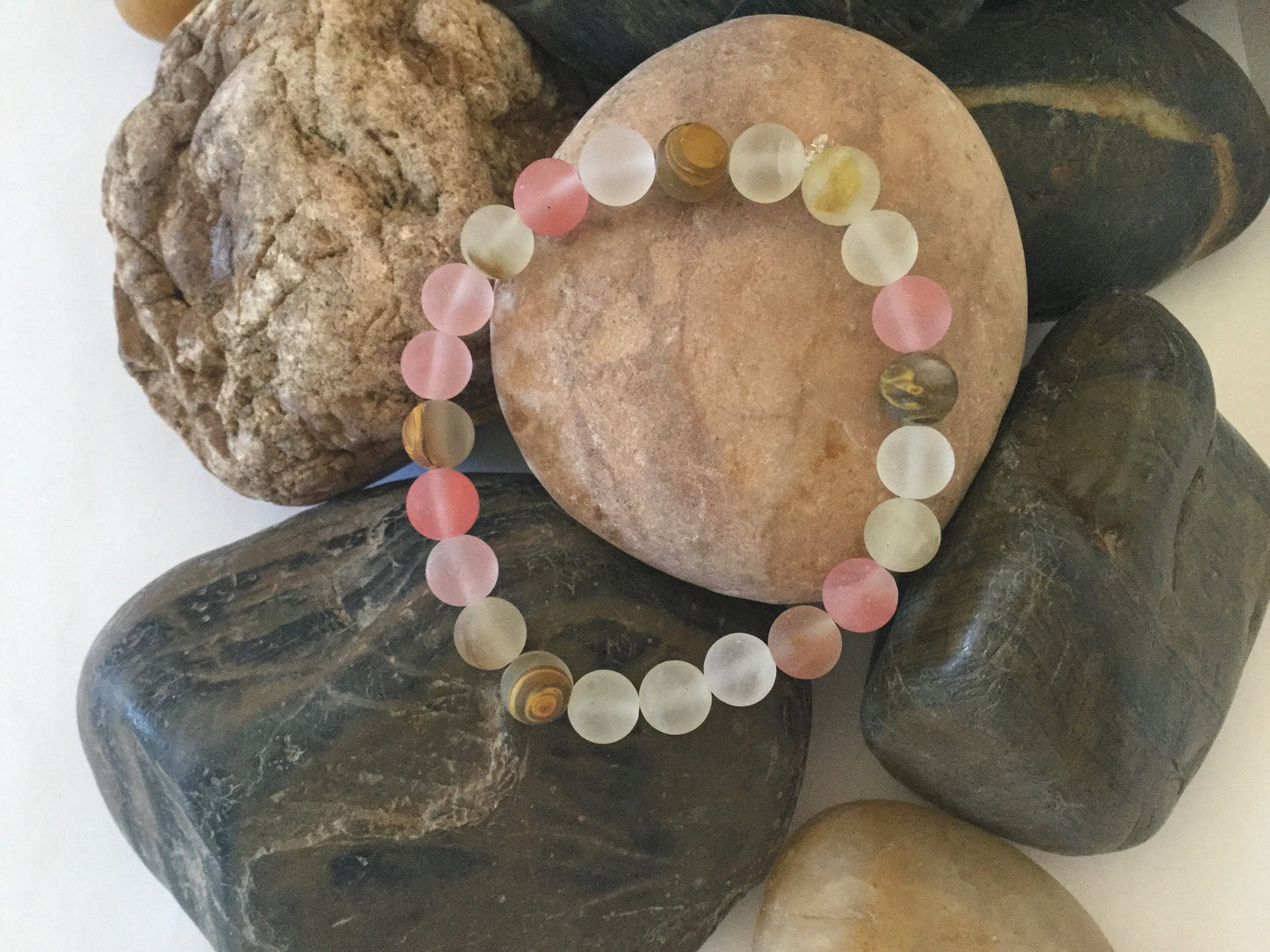 Cherry Quartz Stone, Healing Bracelet.