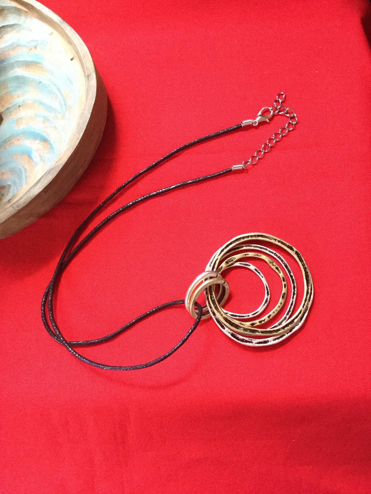 Rings of Power, Black Corded Necklace.