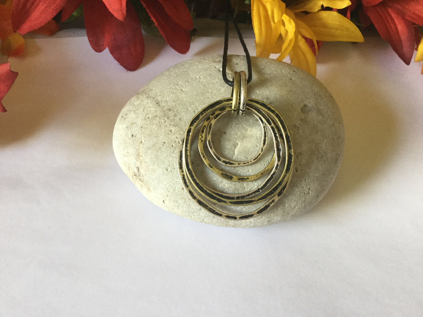 Rings of Power, Black Corded Necklace.