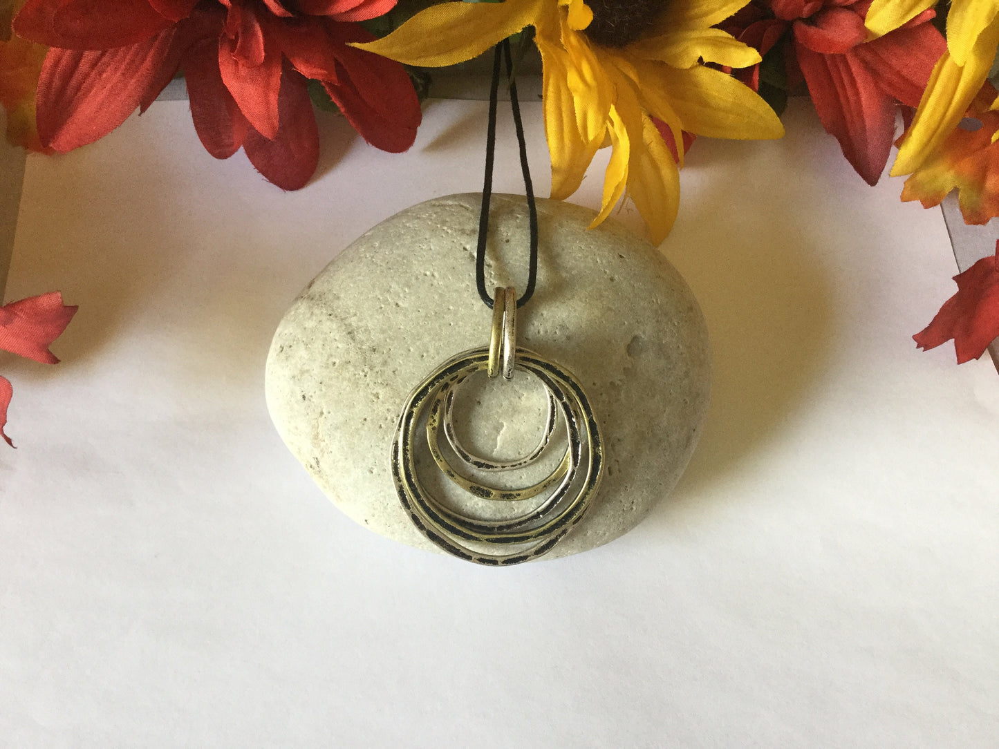 Rings of Power, Black Corded Necklace.