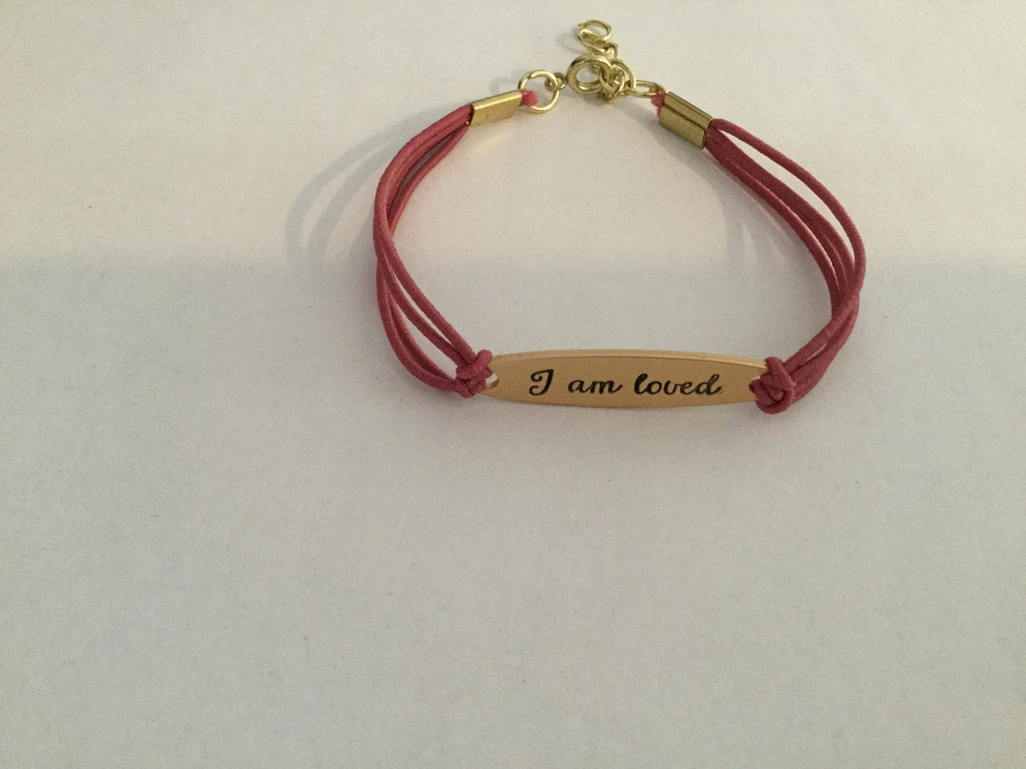 I Am Loved, Antique Metal Inspirational Quoted Bracelet.