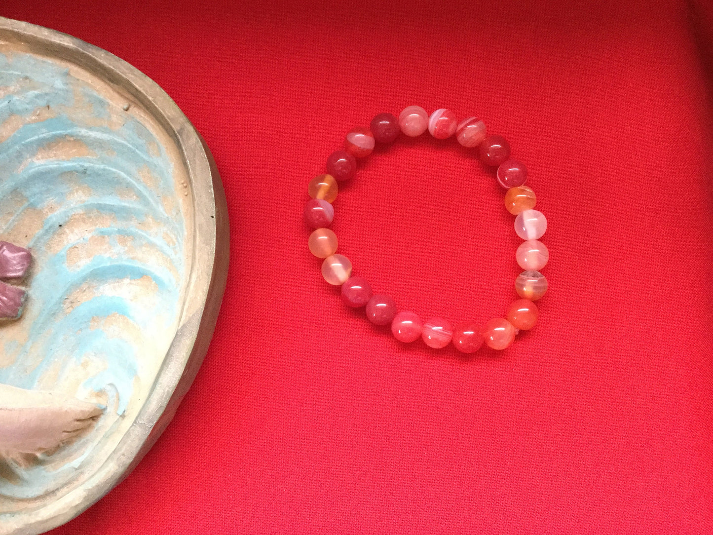 Agate, “Red & Yellow Stones”, Healing Bracelet.