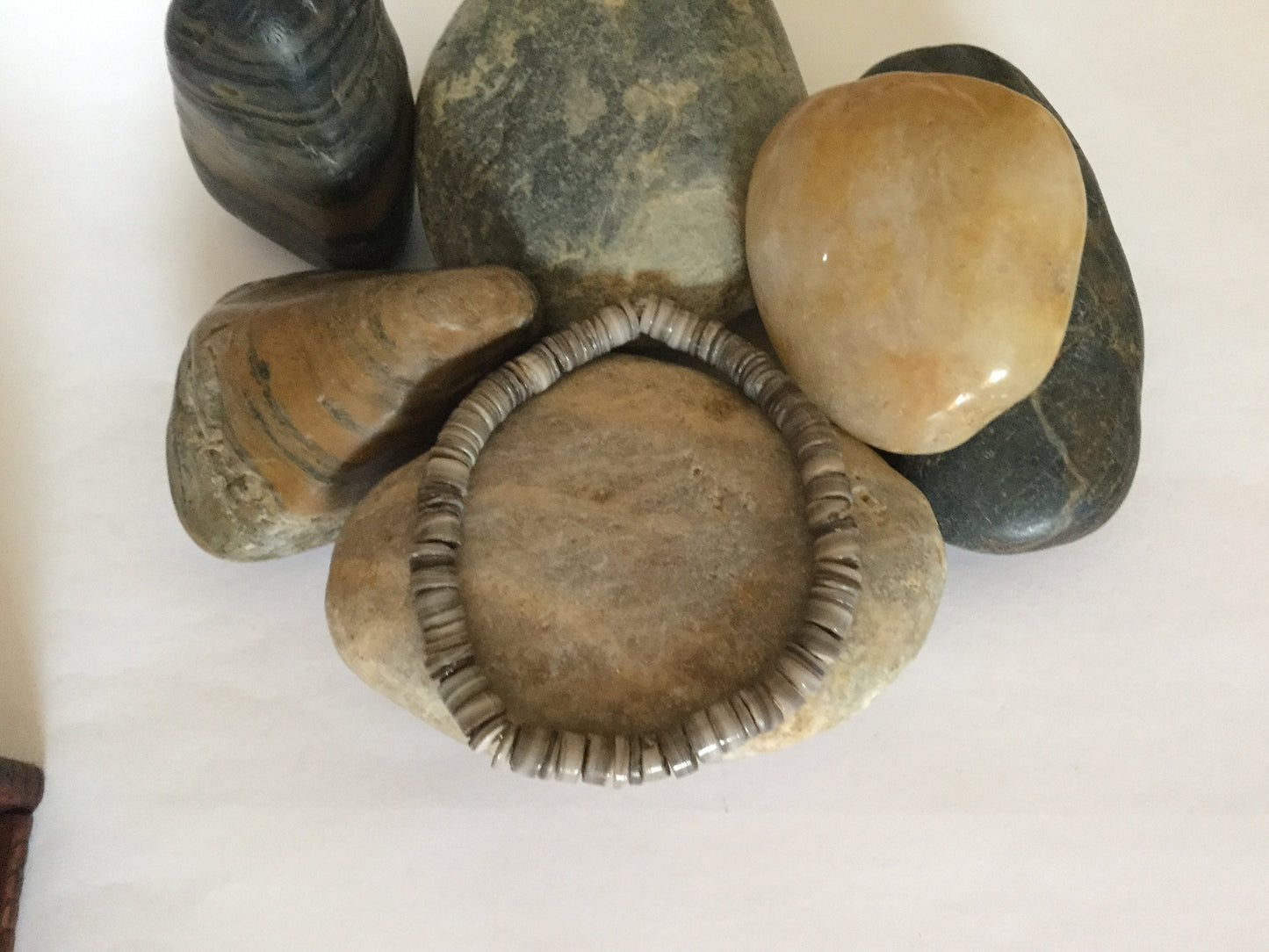 Shell,  “Disk Grey” Healing Bracelet.