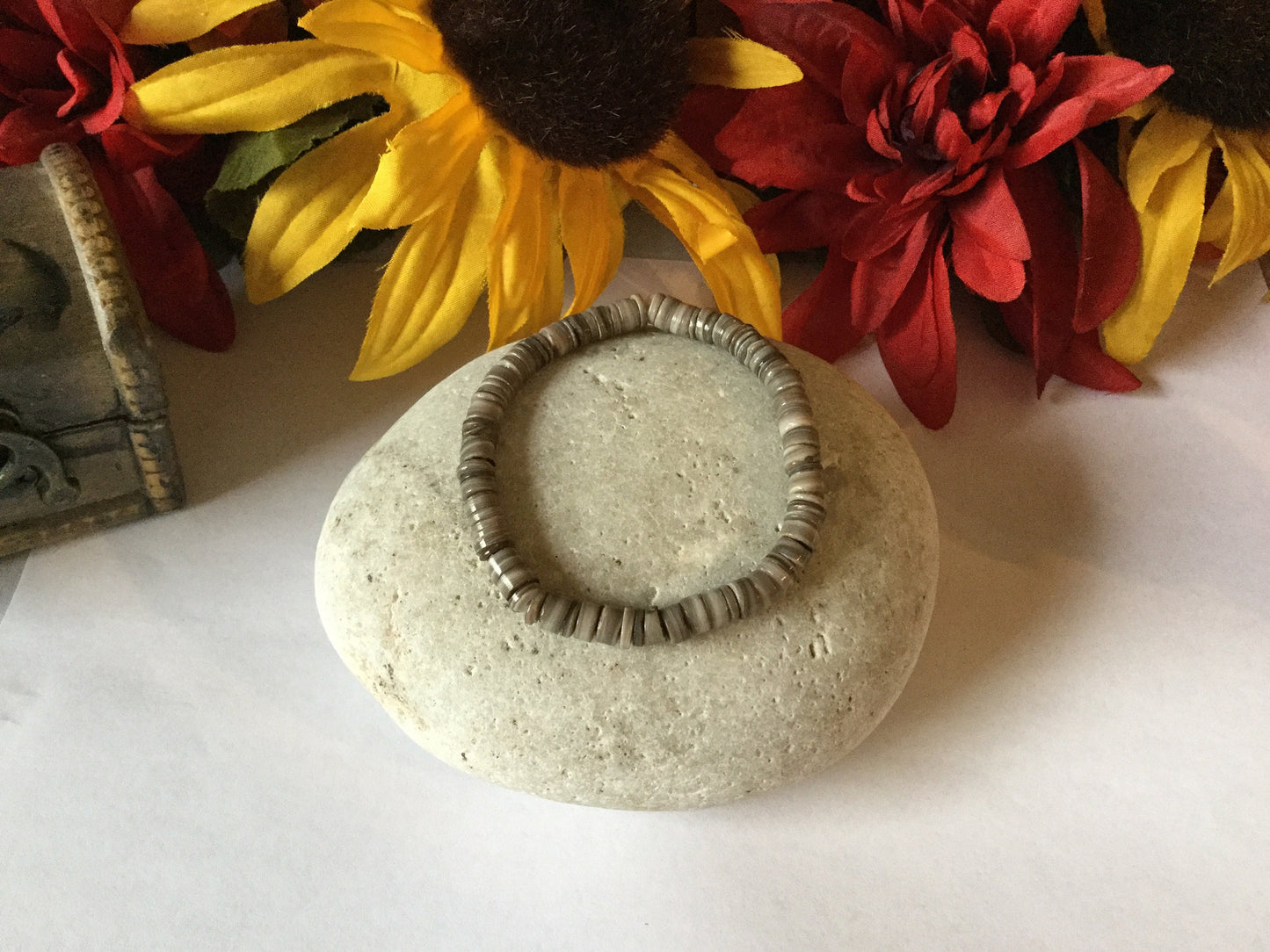 Shell,  “Disk Grey” Healing Bracelet.