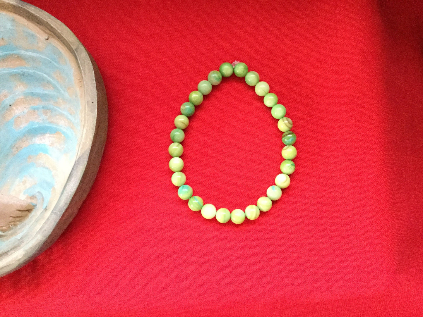Shell,  Green Healing Bracelet.