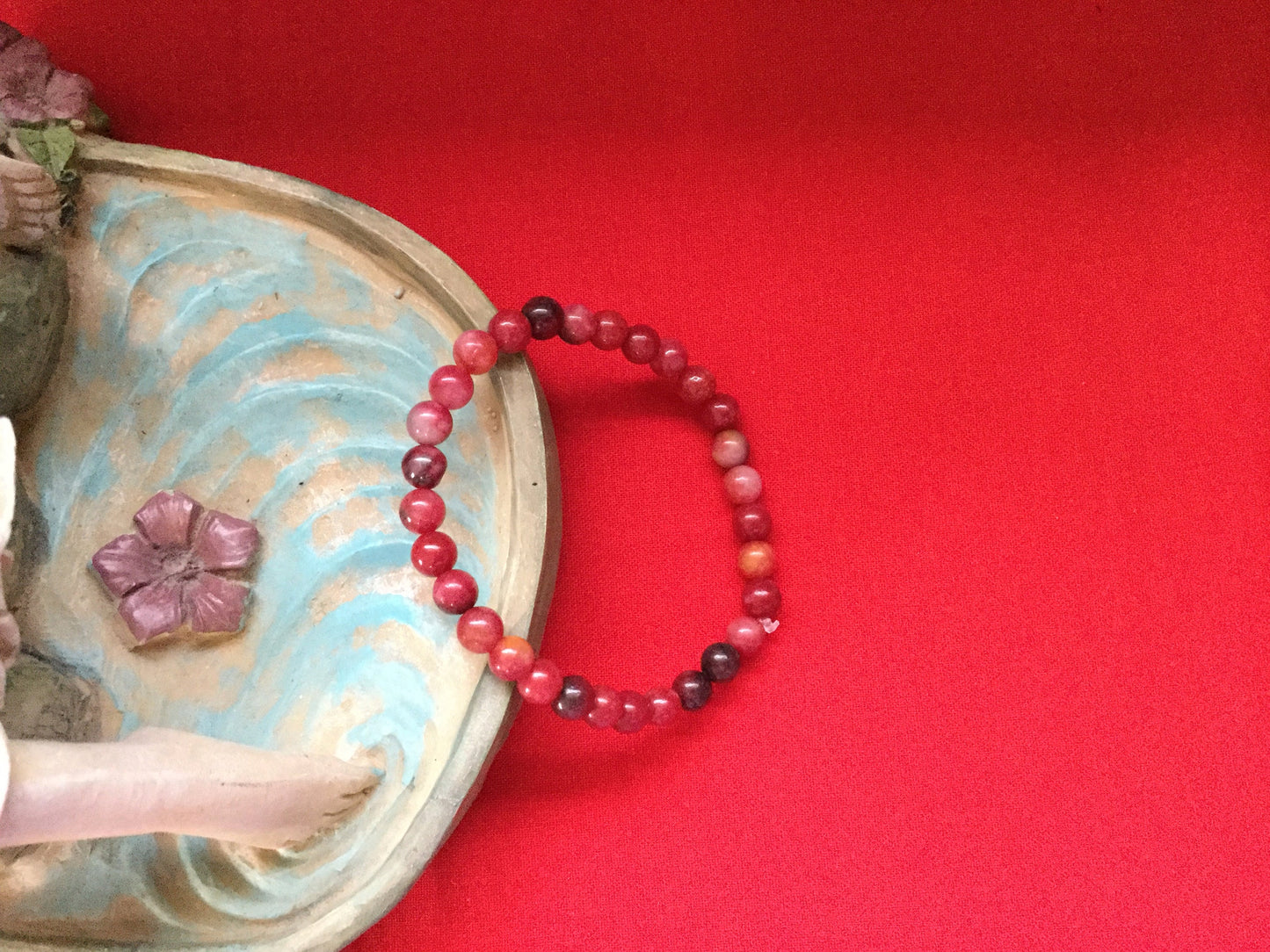 Jade  “Reddish”Stones, Healing Bracelet.