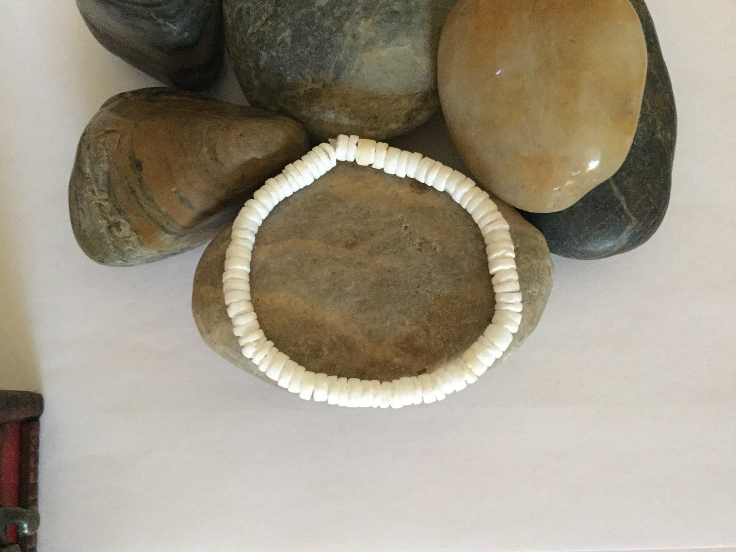 Shell, Moon Shell,  White Healing Bracelet.