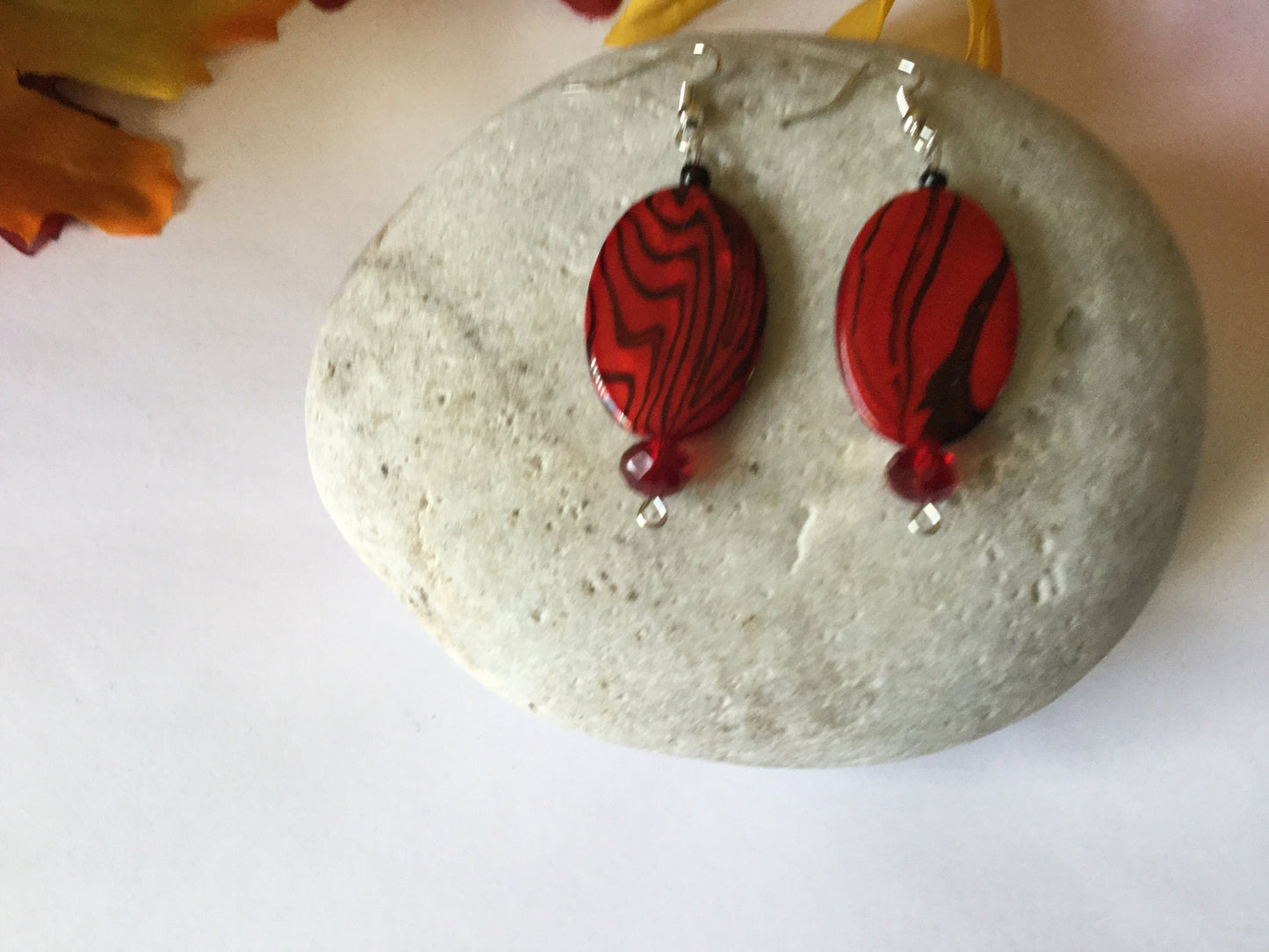 Red & Black Passion Bracelet  w/Earrings