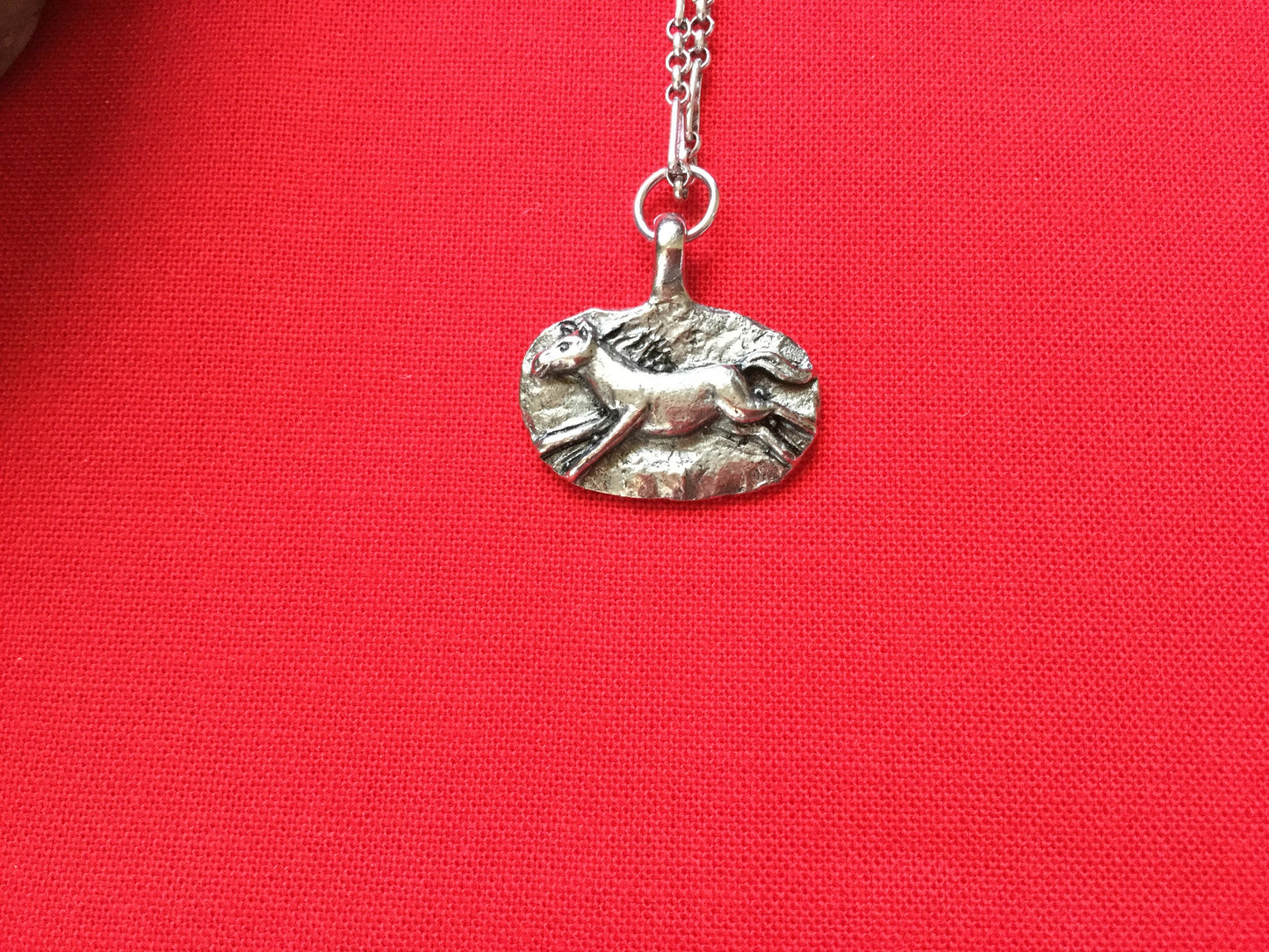 Brave Horse, Silver Metal Necklace.