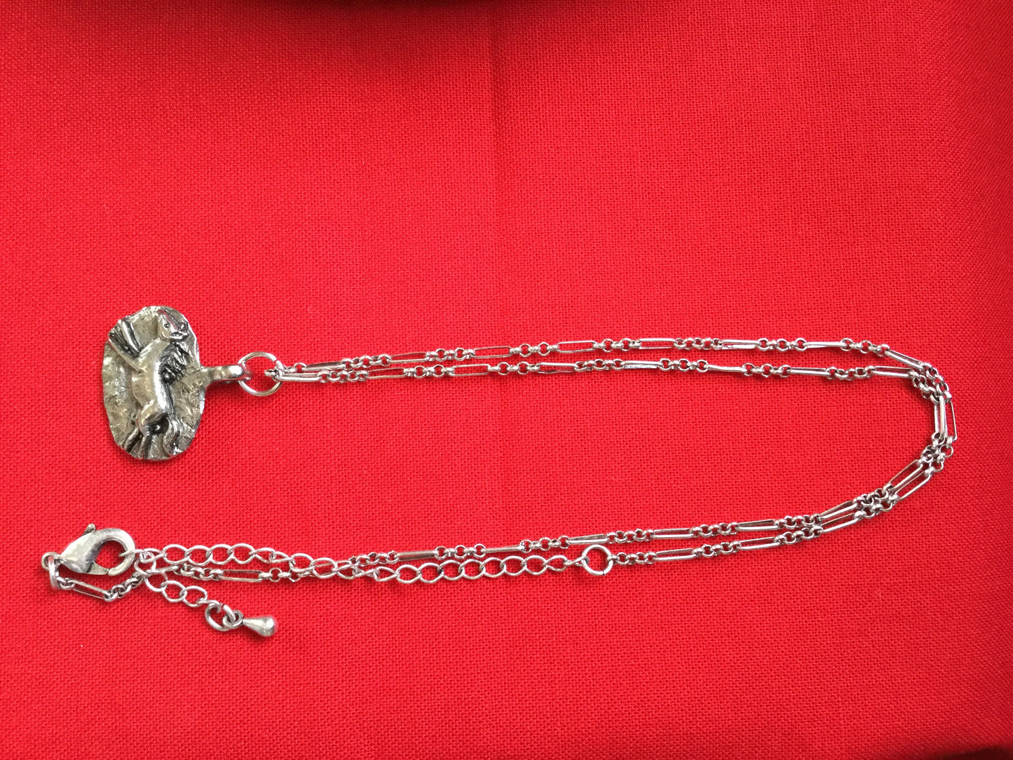 Brave Horse, Silver Metal Necklace.