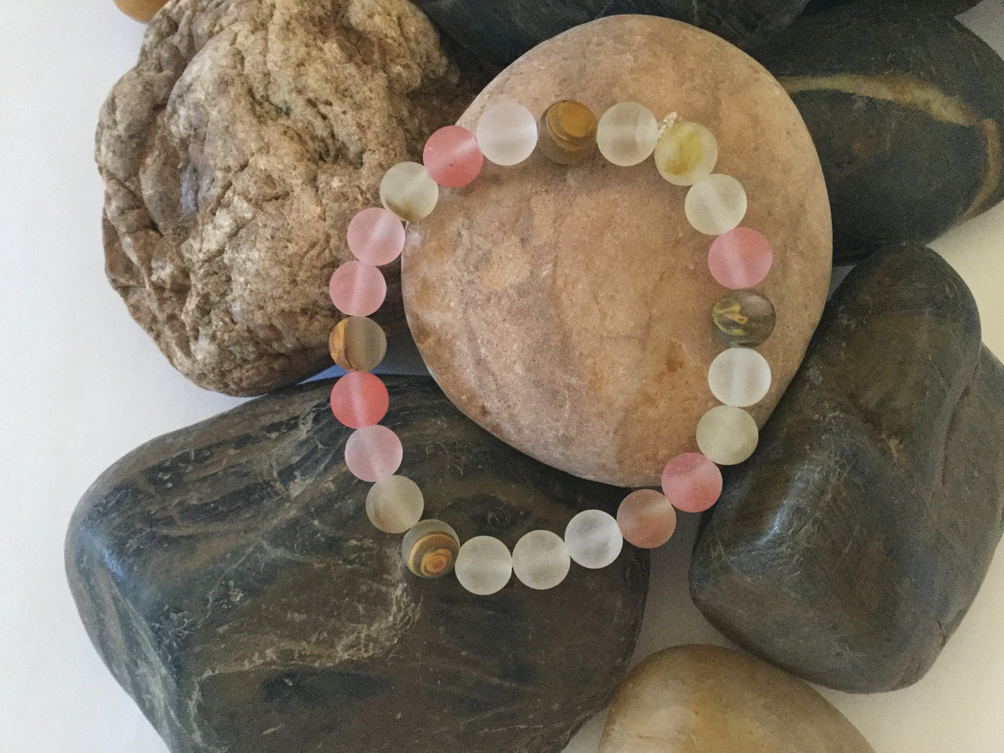Cherry Quartz Stone, Healing Bracelet.