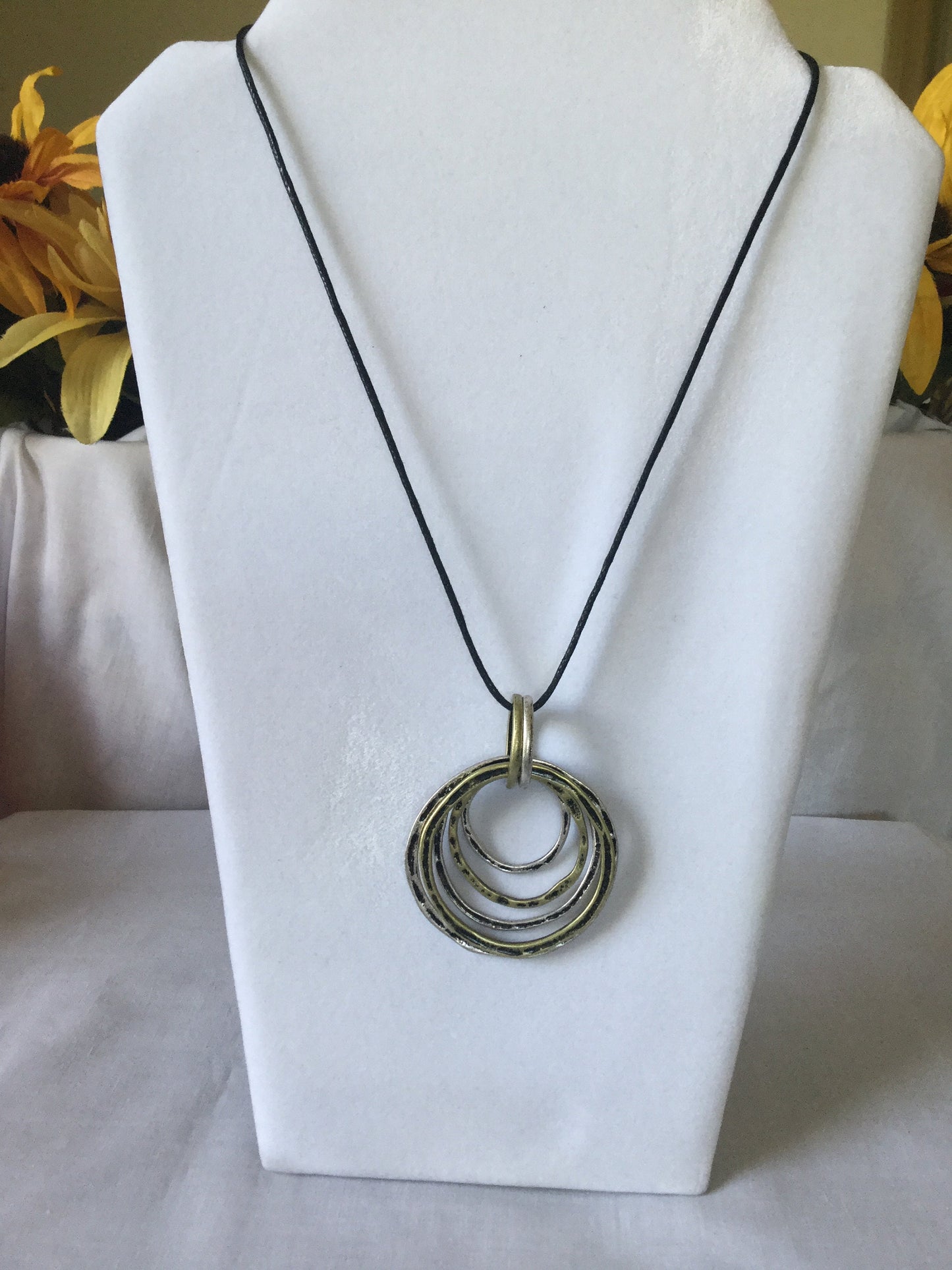 Rings of Power, Black Corded Necklace.