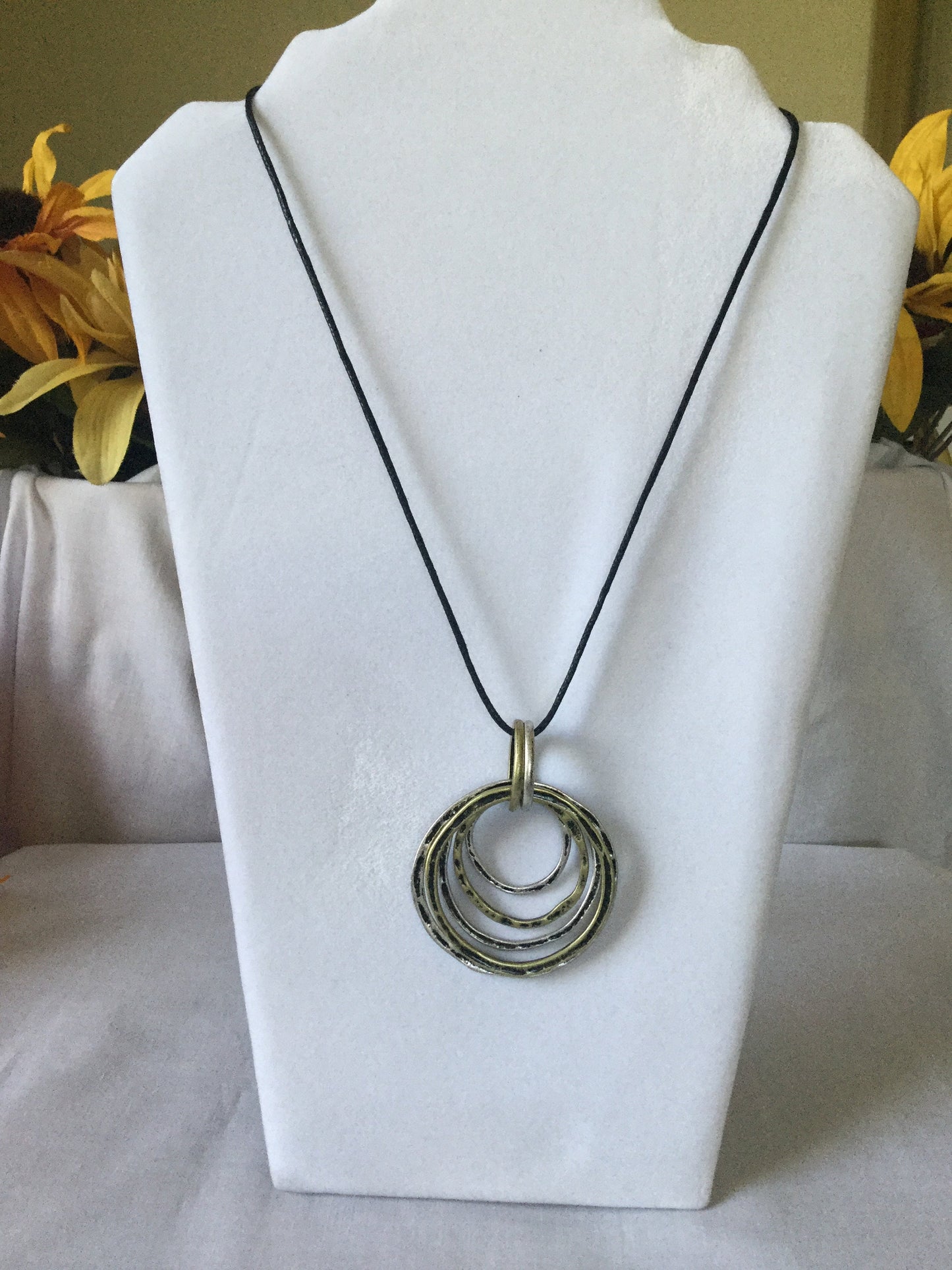 Rings of Power, Black Corded Necklace.