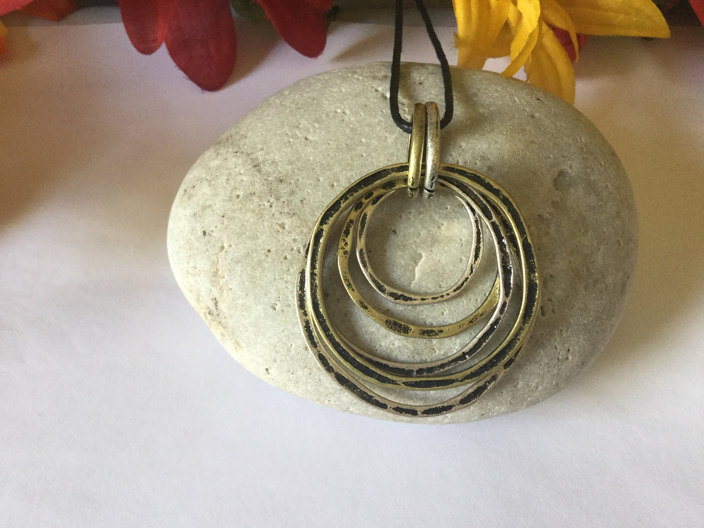 Rings of Power, Black Corded Necklace.