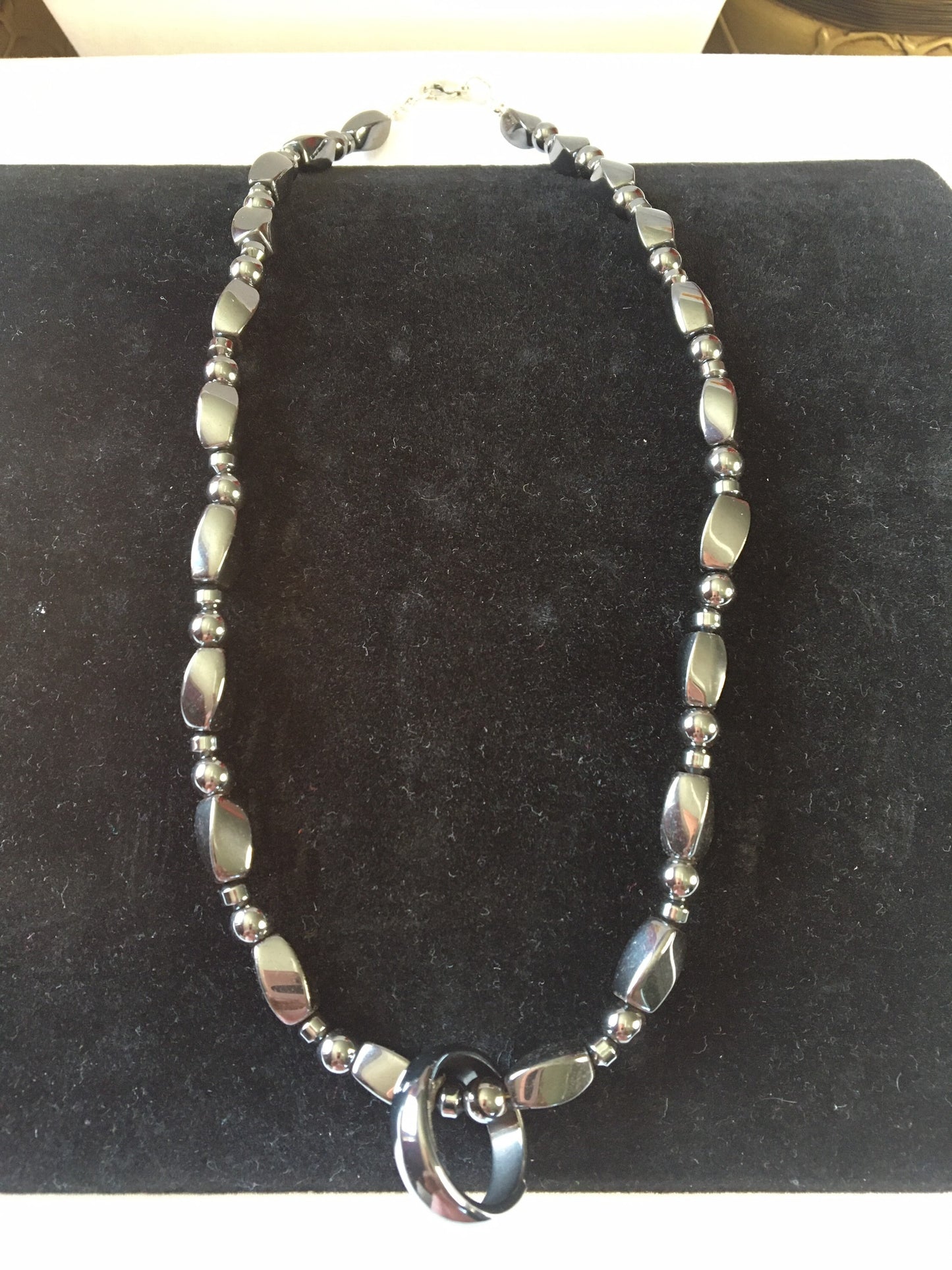 Hematite Magnetic Necklace w/Hematite Ring.