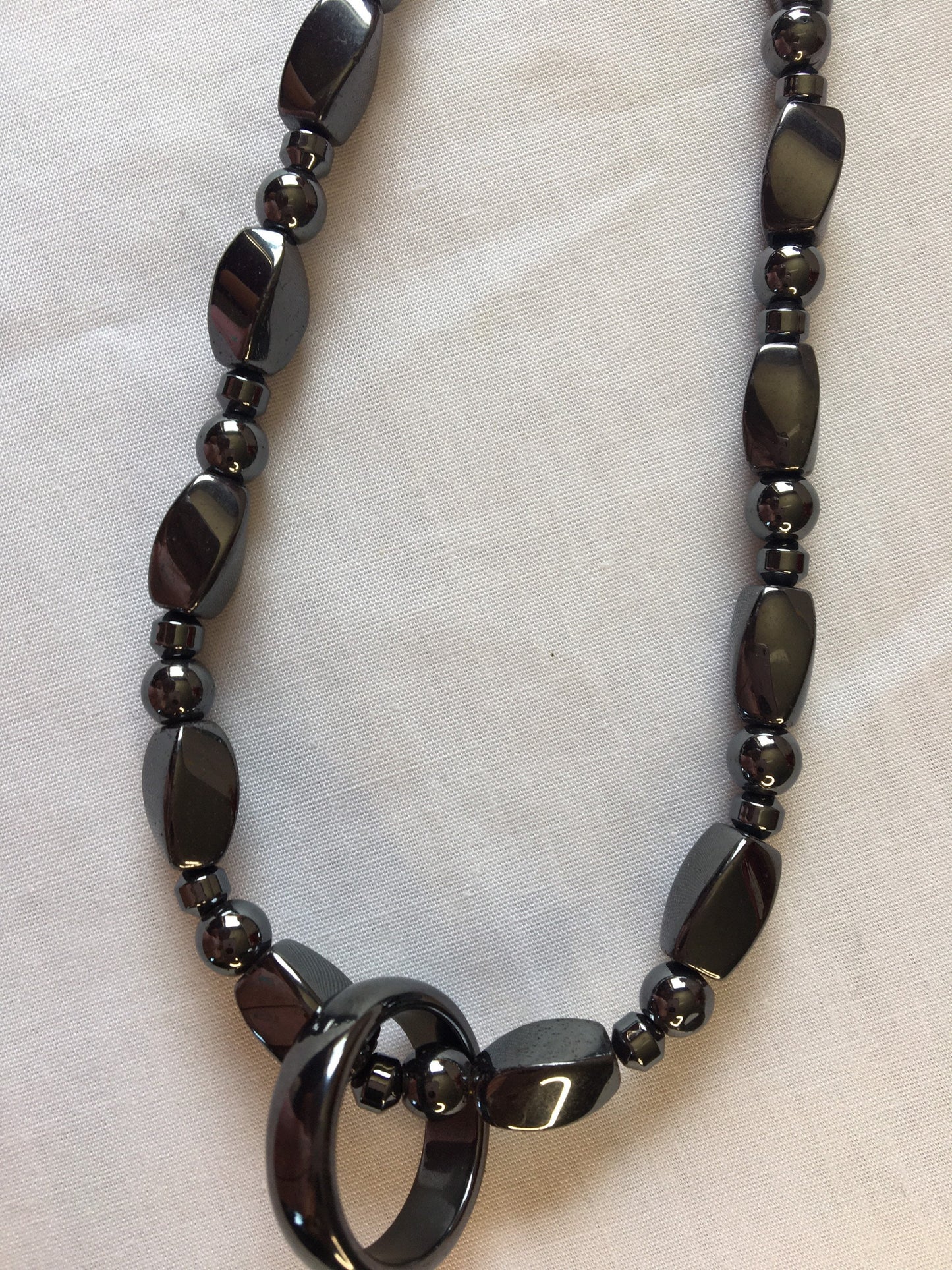 Hematite Magnetic Necklace w/Hematite Ring.