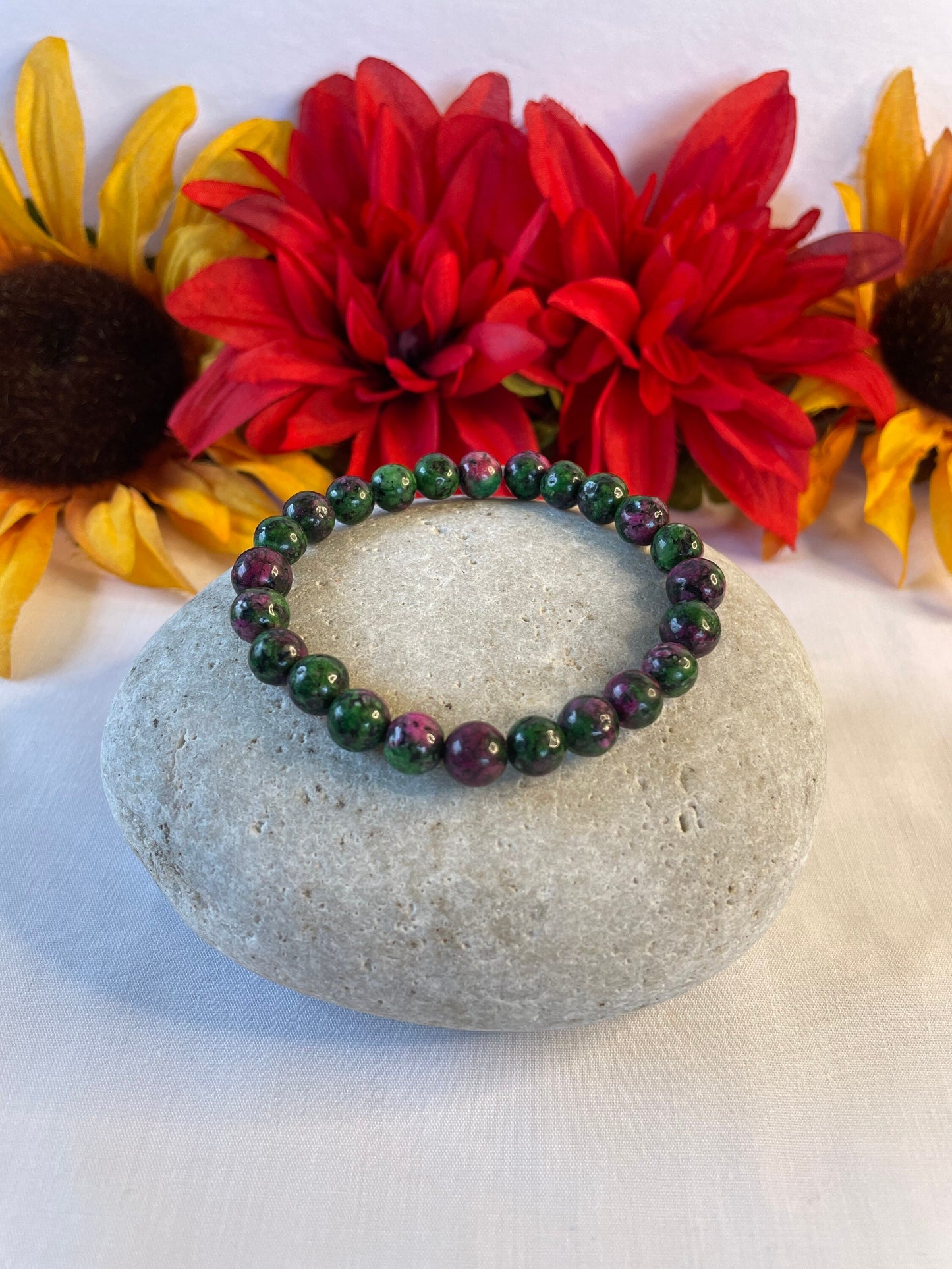 Jasper Stone, “Green & Rose” Healing Bracelet..