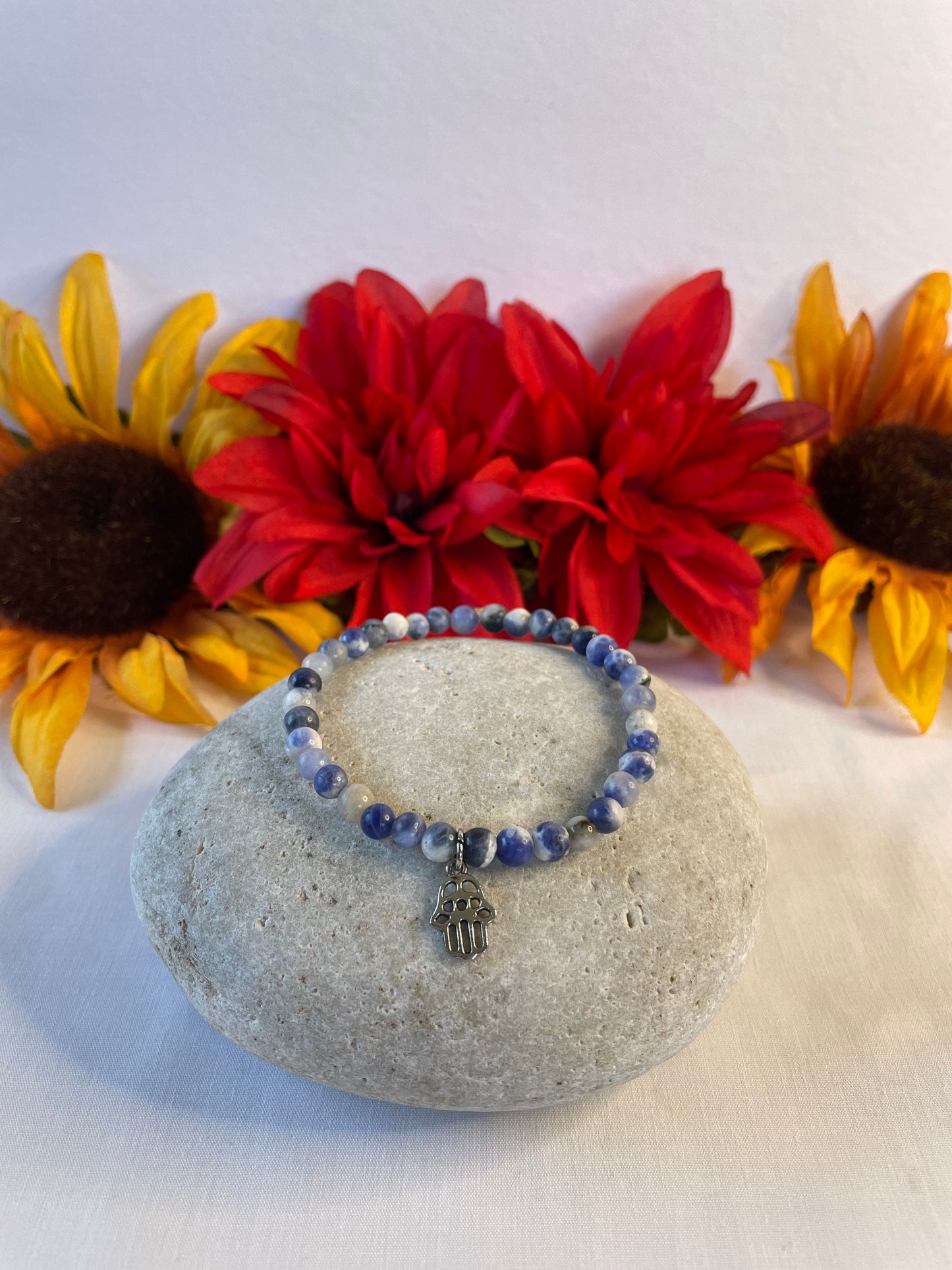 Sodalite w/Hamsa, Healing Bracelet.