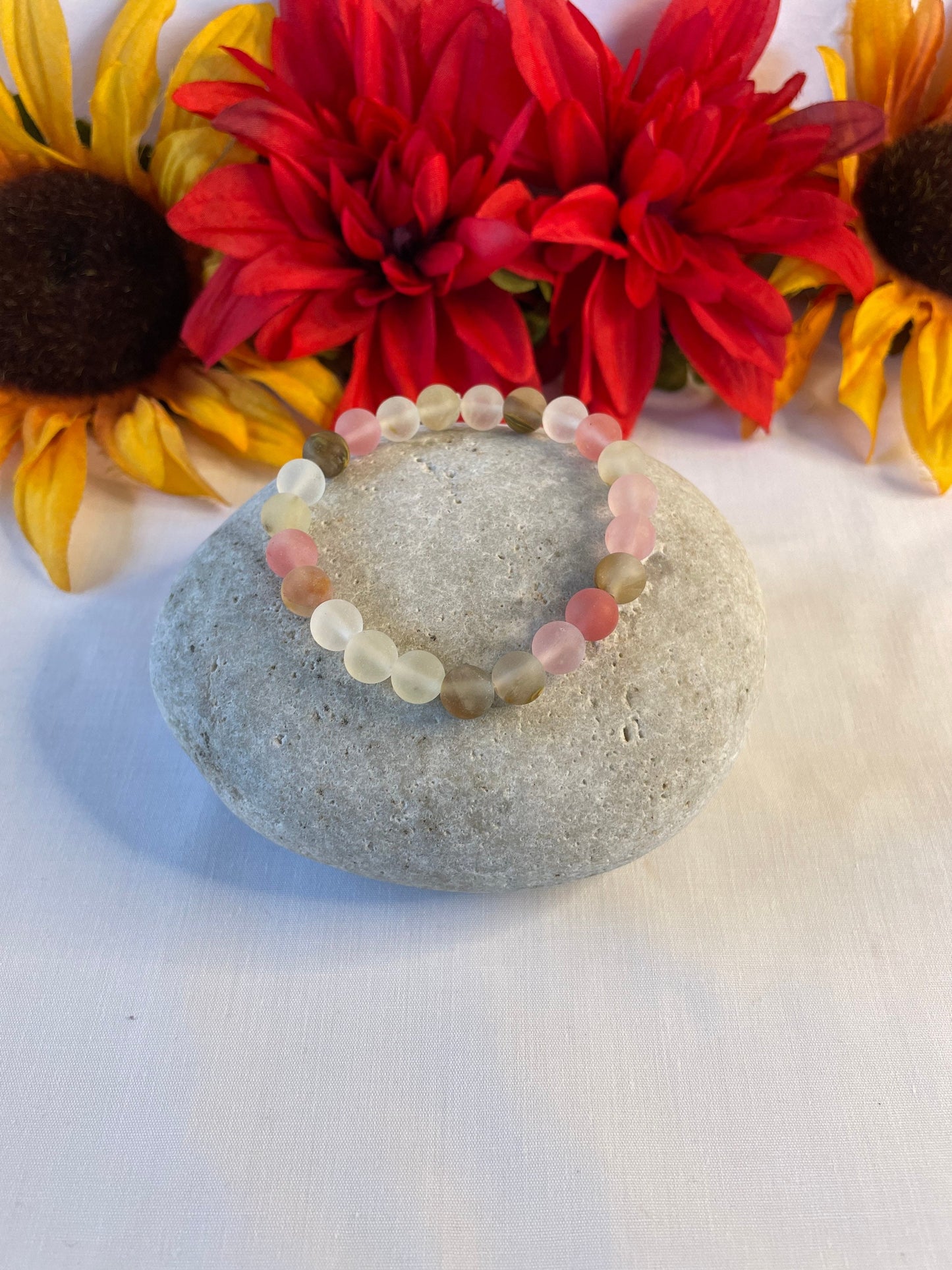 Cherry Quartz Stone, Healing Bracelet.