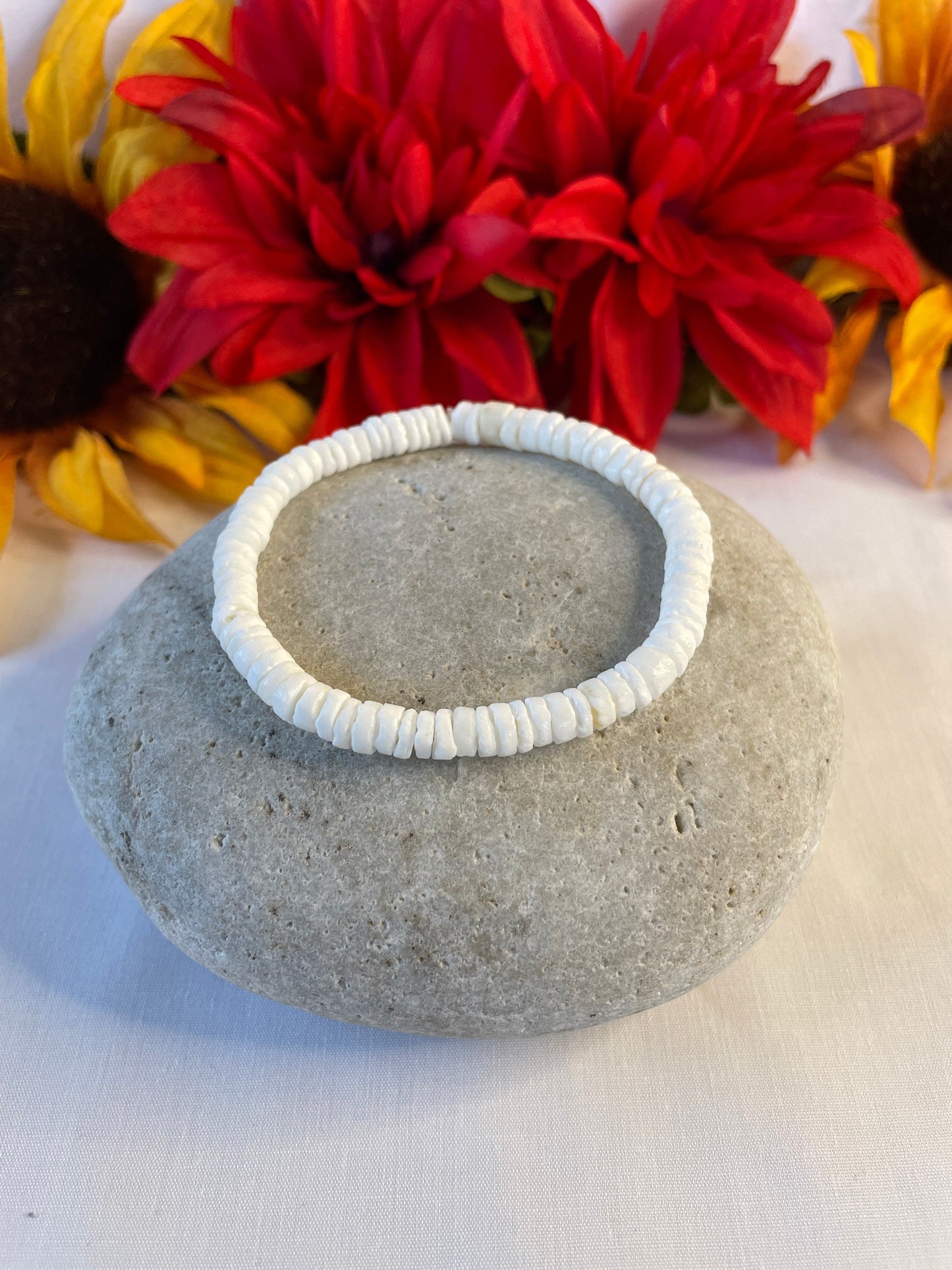 Shell, Moon Shell,  White Healing Bracelet.