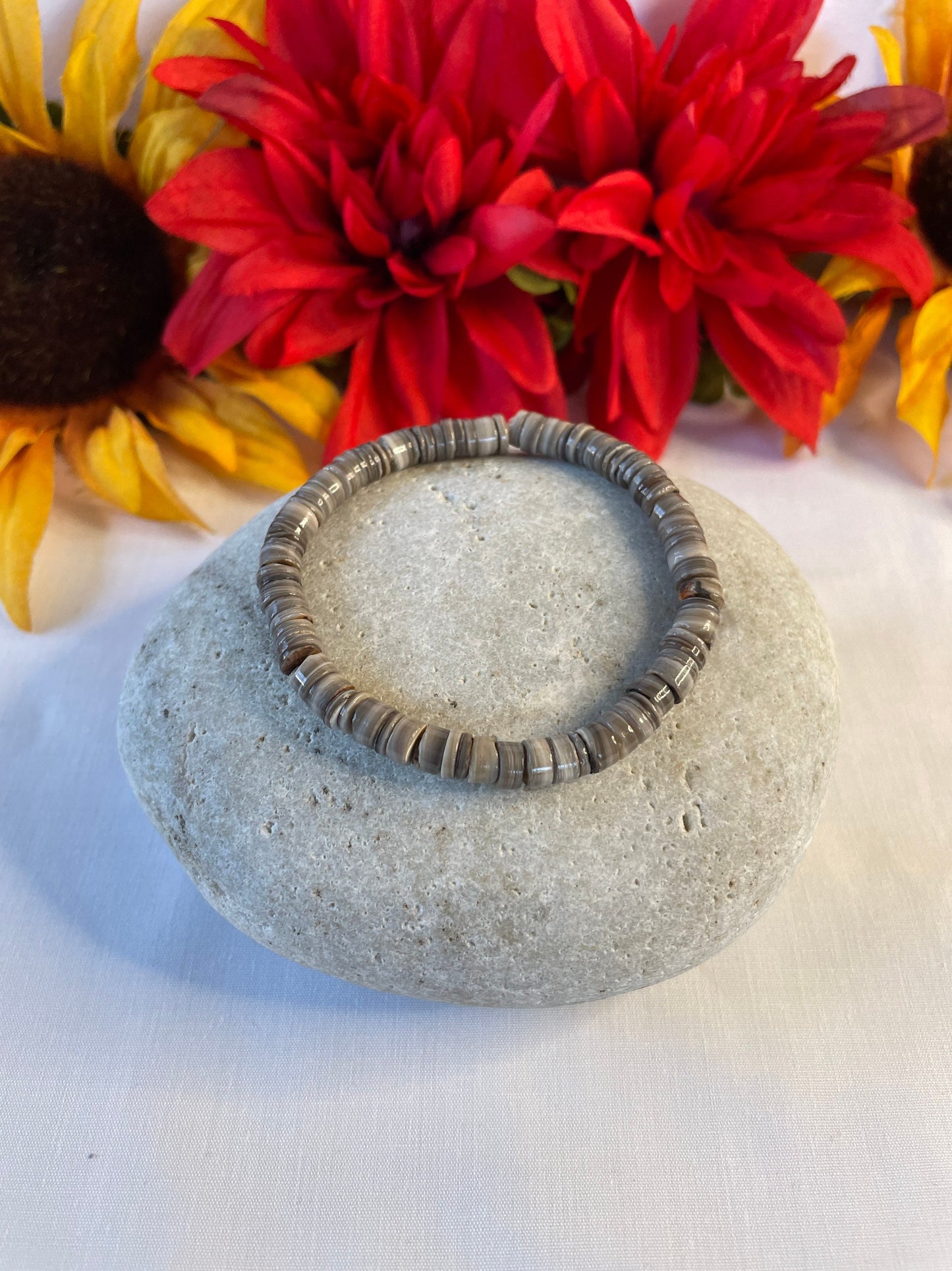 Shell,  “Disk Grey” Healing Bracelet.
