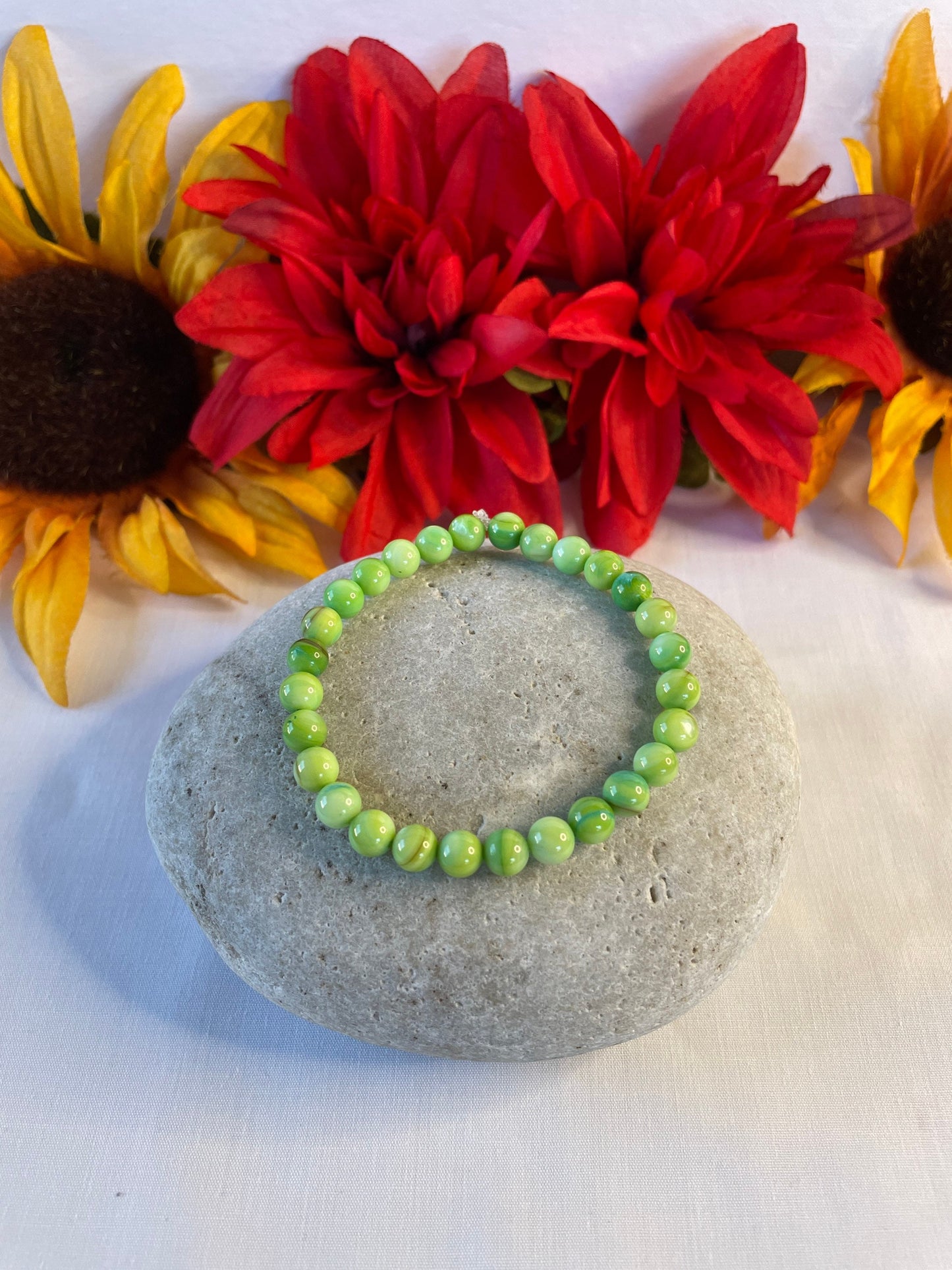 Shell,  Green Healing Bracelet.