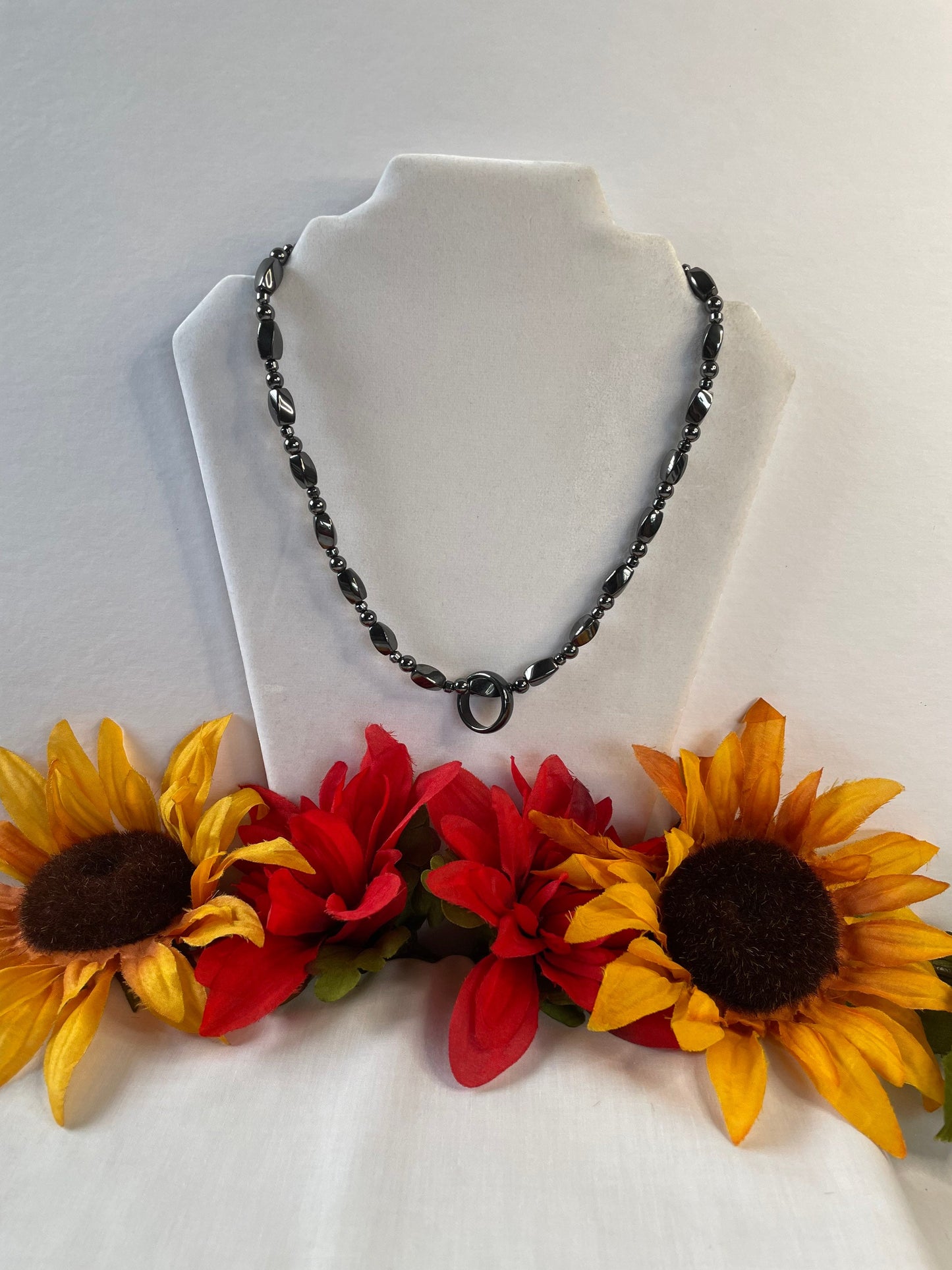 Hematite Magnetic Necklace w/Hematite Ring.