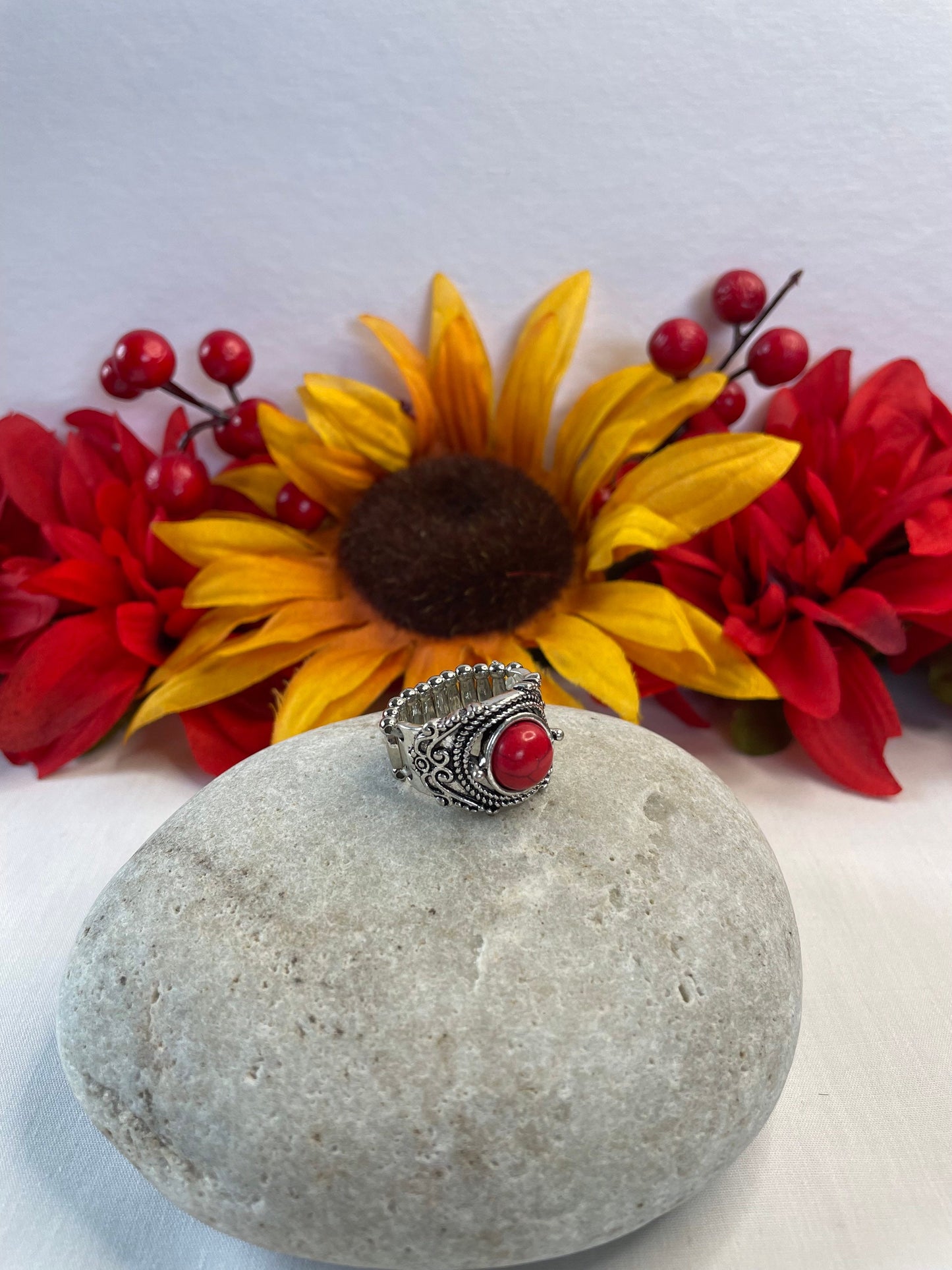 Red Bamboo Coral, Classic Ring