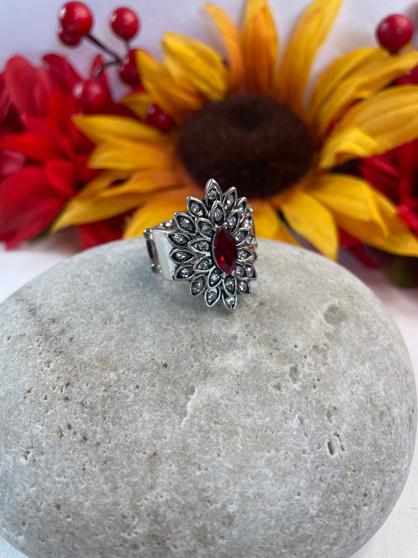 Red Ruby Stone, Classic Ring