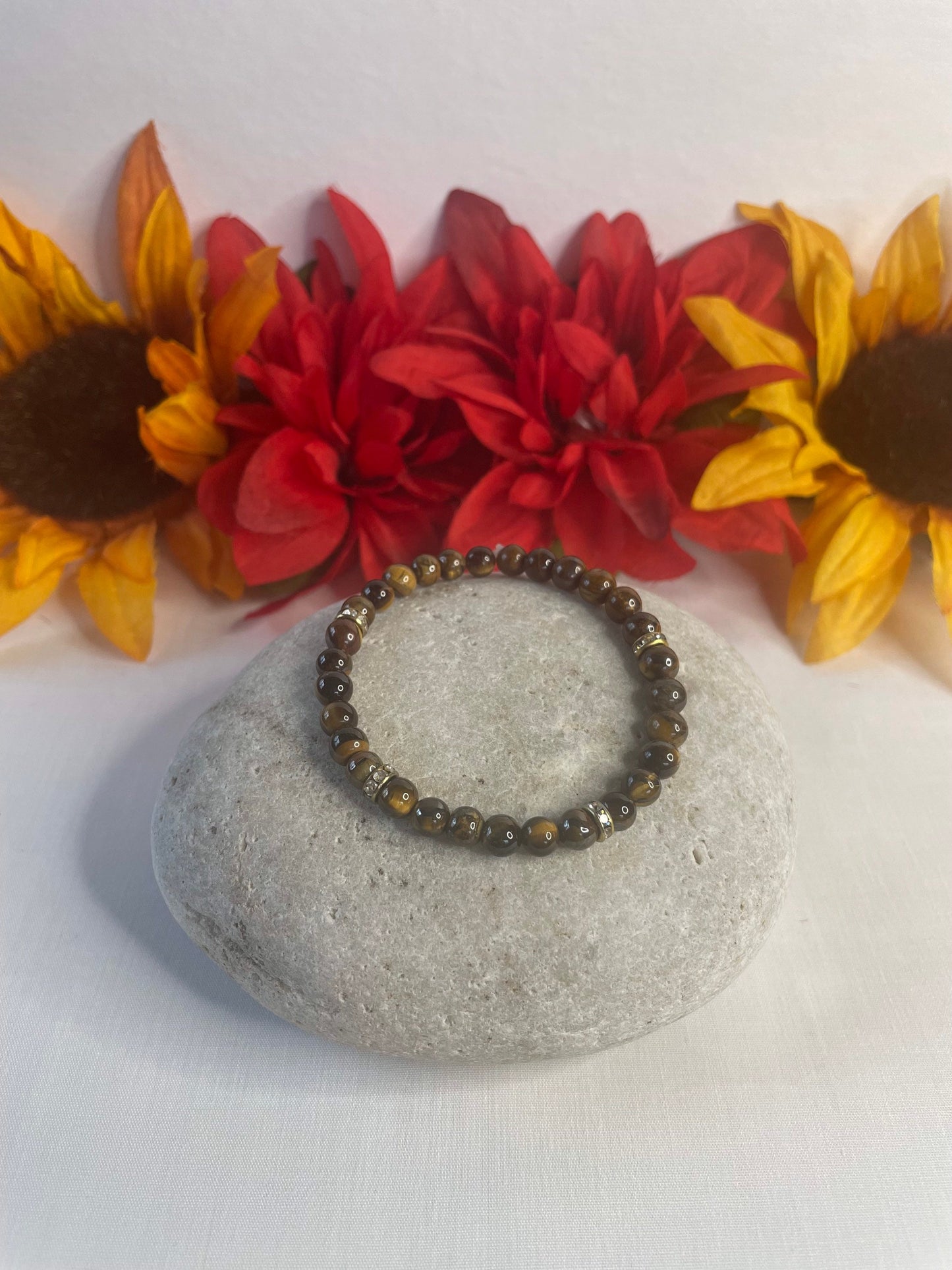 Tiger Eye w/Gold spacers, Healing Bracelet.