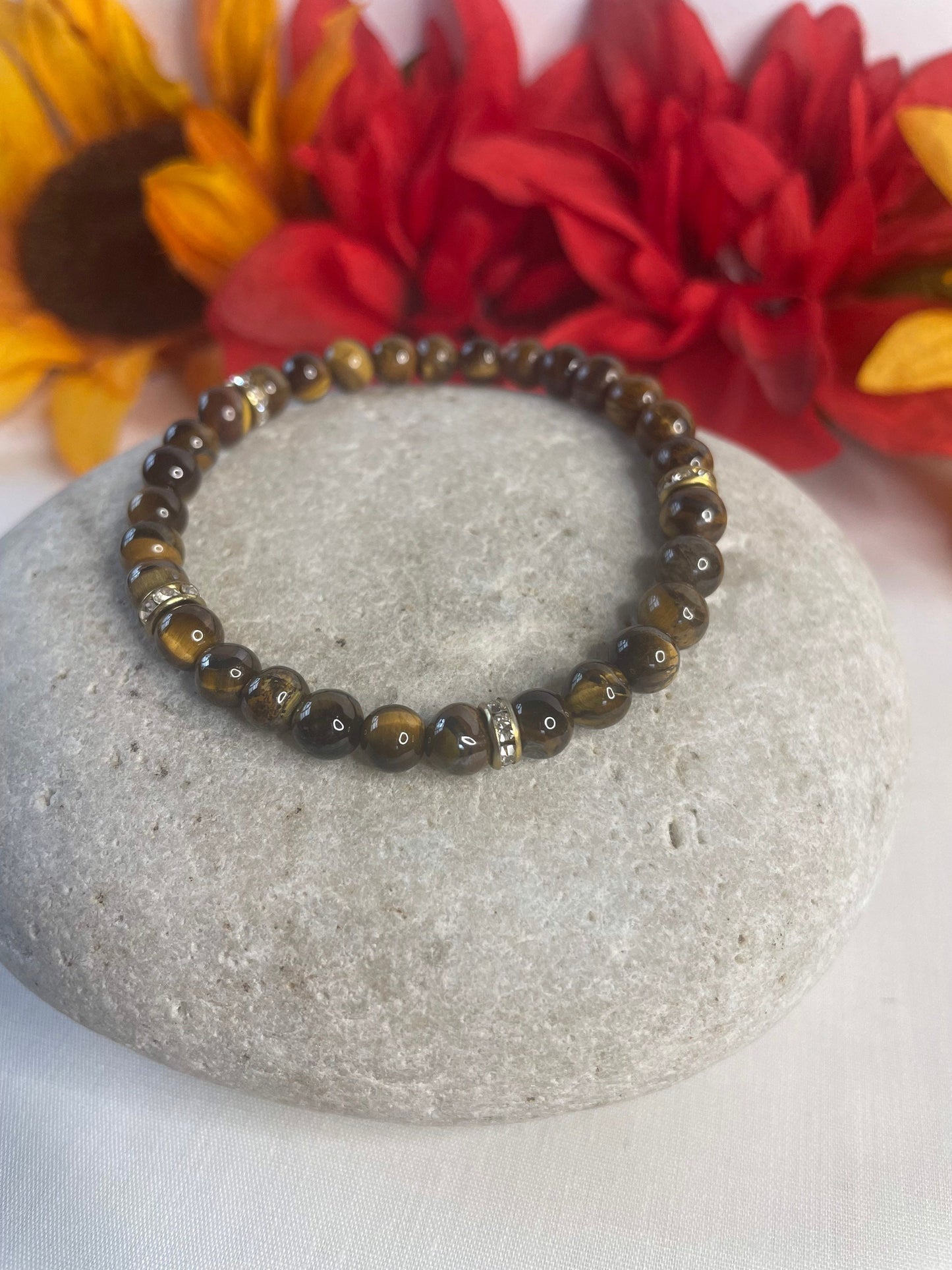 Tiger Eye w/Gold spacers, Healing Bracelet.