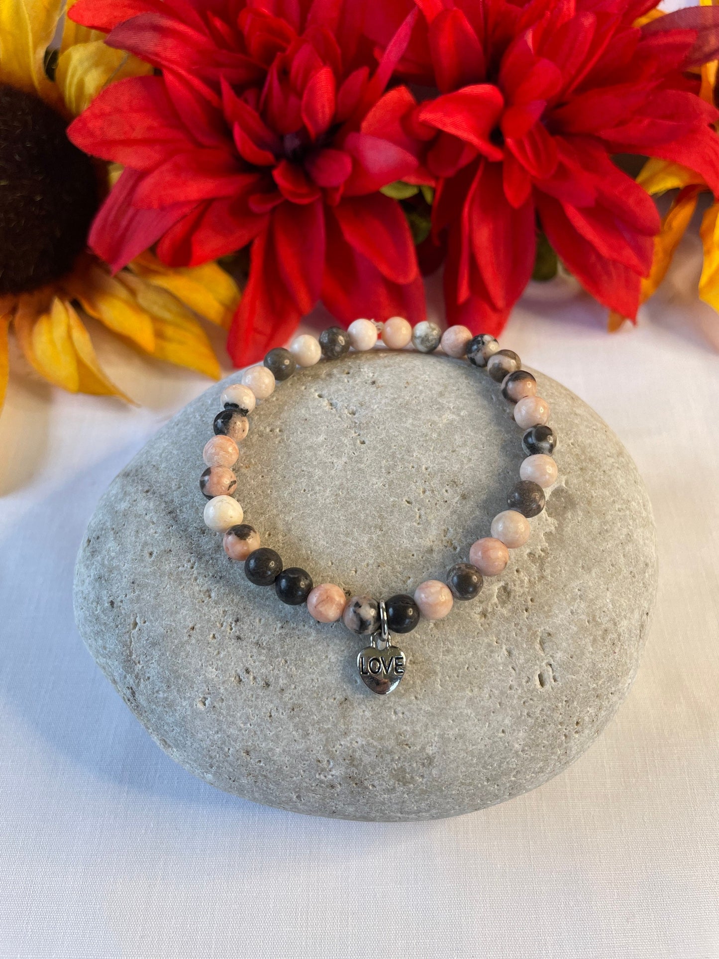 Jasper w/Love Charm, Healing Bracelet.