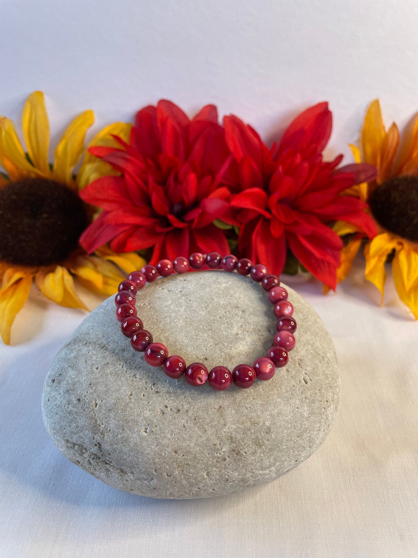 Shell, Purple Shell,  “Redish” Healing Bracelet.