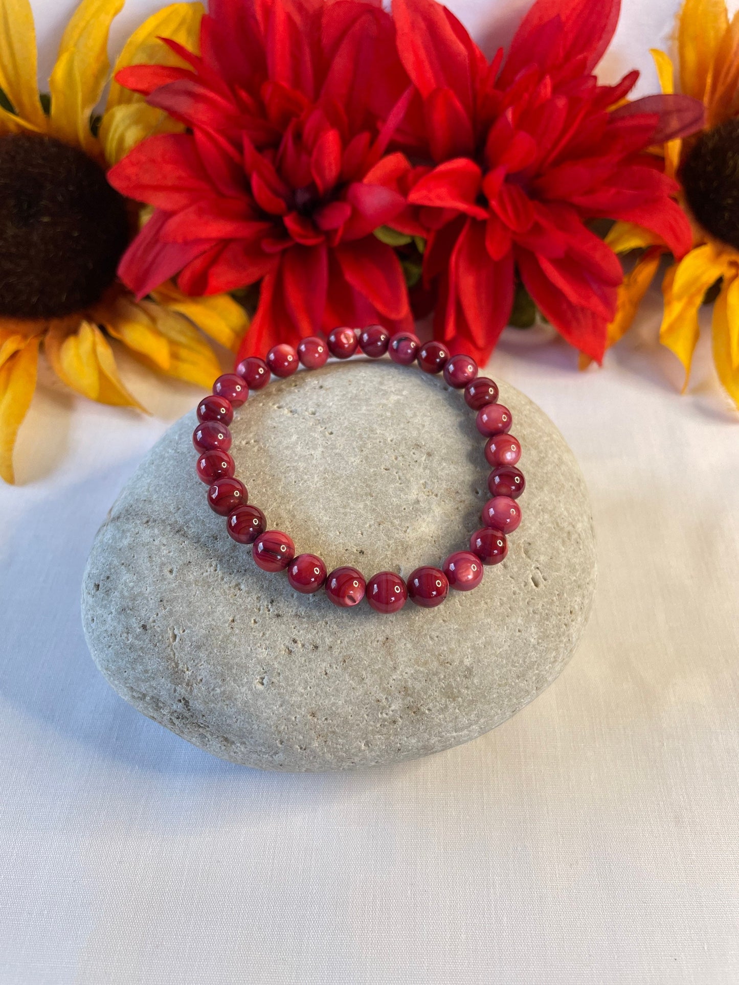 Shell, Purple Shell,  “Redish” Healing Bracelet.