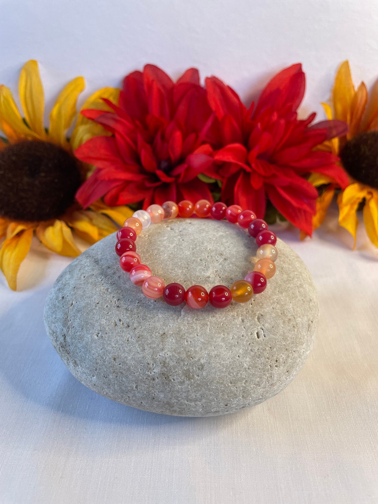 Agate, “Red & Yellow Stones”, Healing Bracelet.