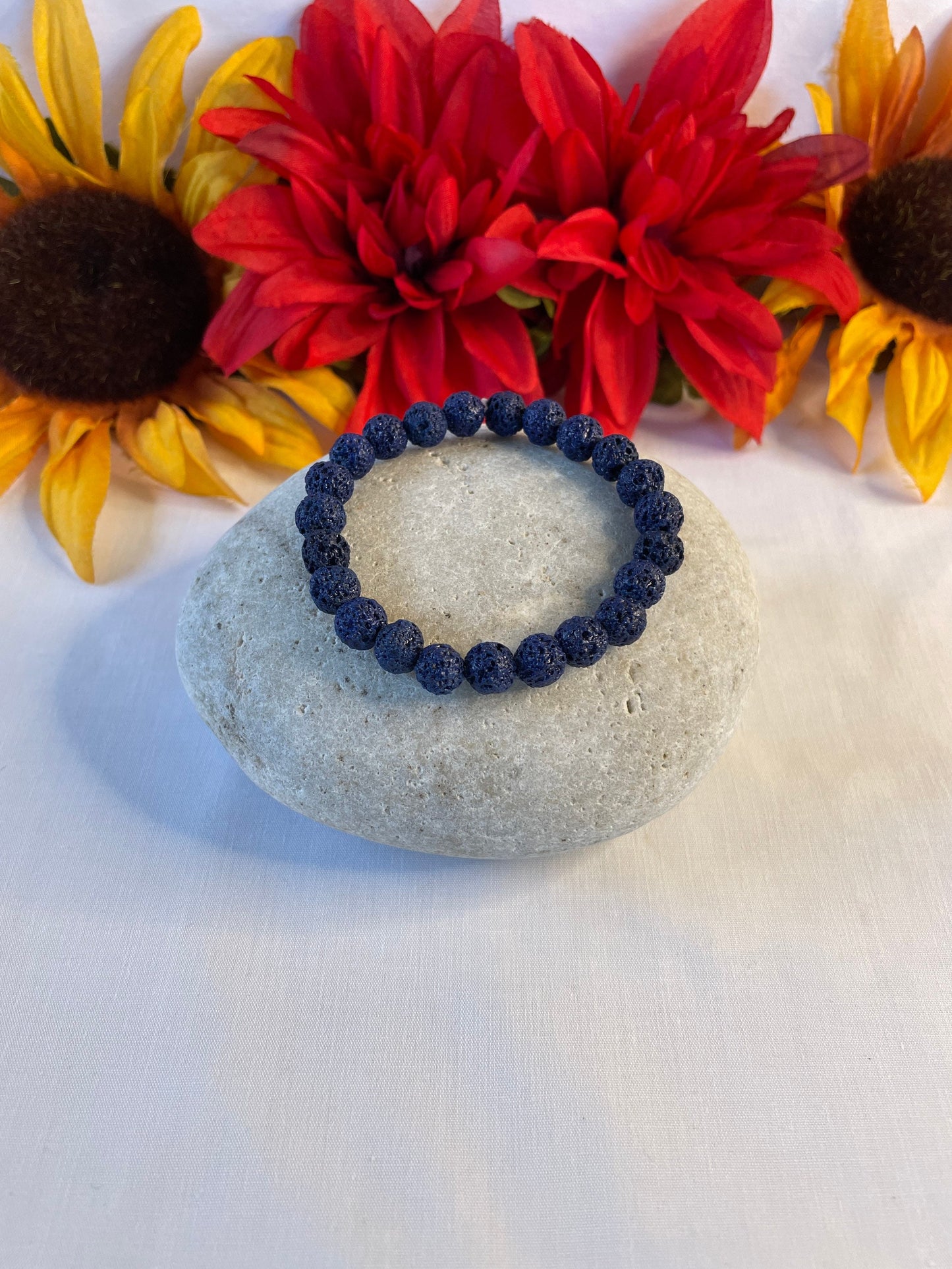 Lava, Blue Lava Stone, Healing Bracelet.