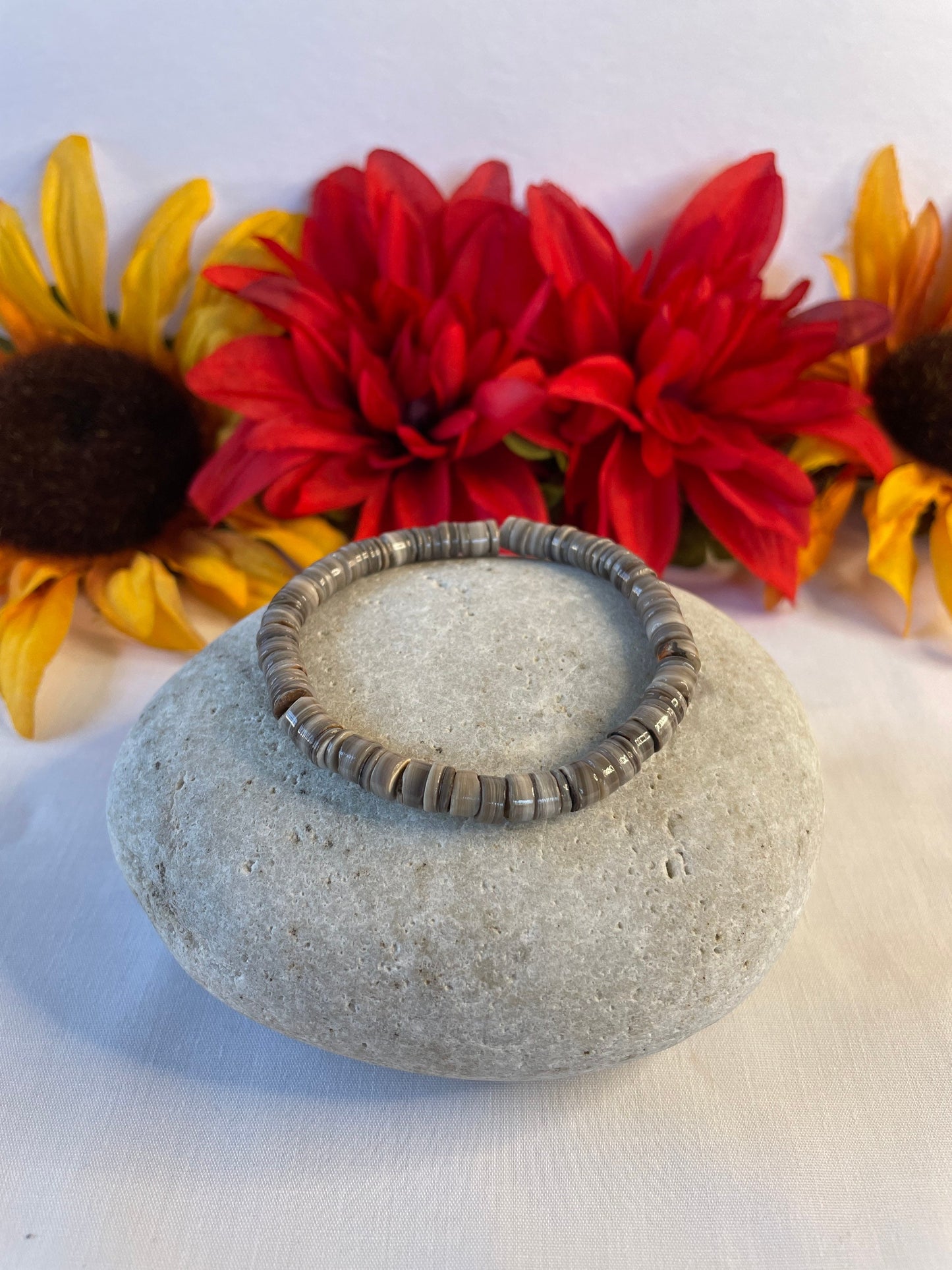 Shell,  “Disk Grey” Healing Bracelet.