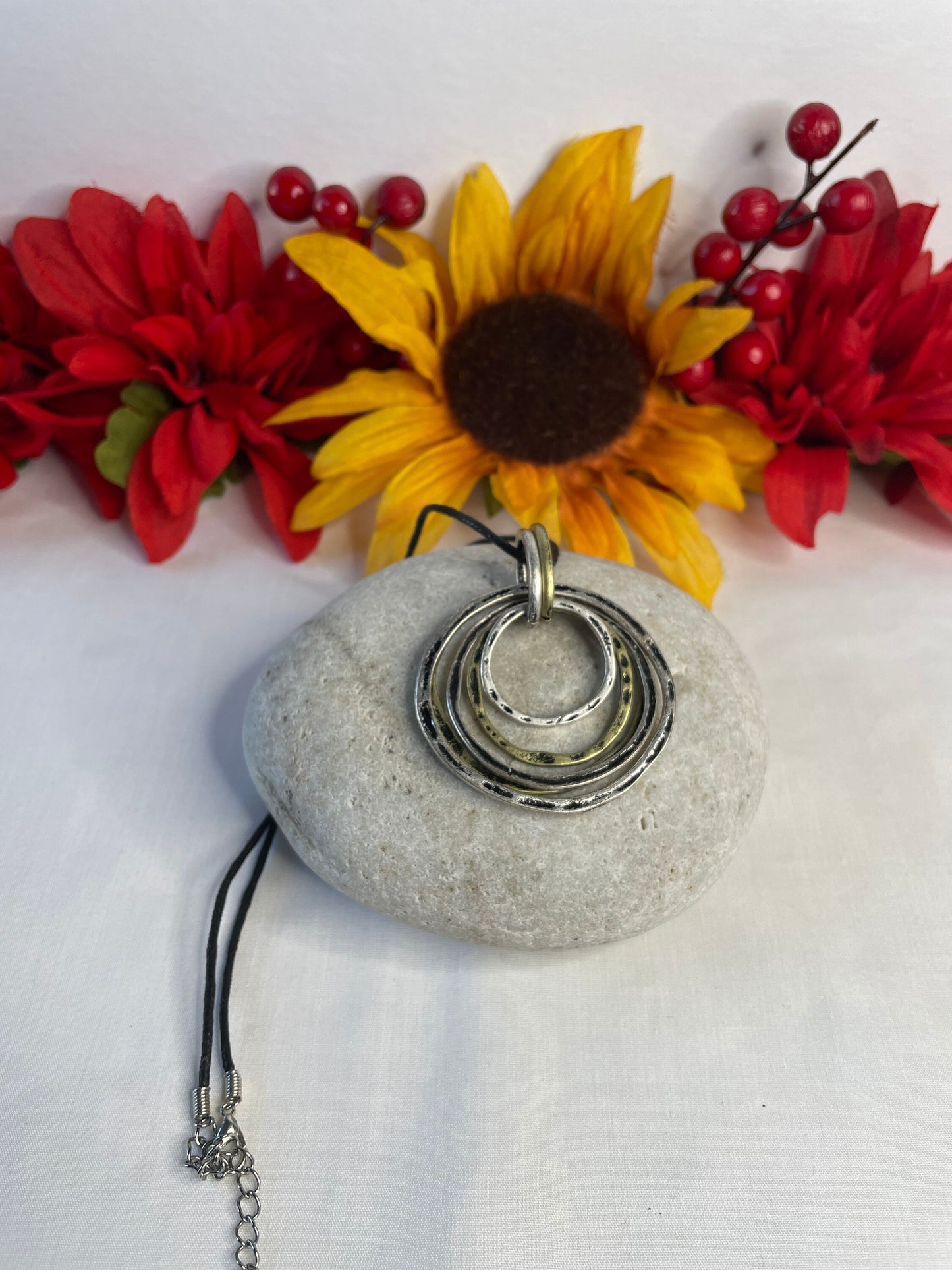 Rings of Power, Black Corded Necklace.