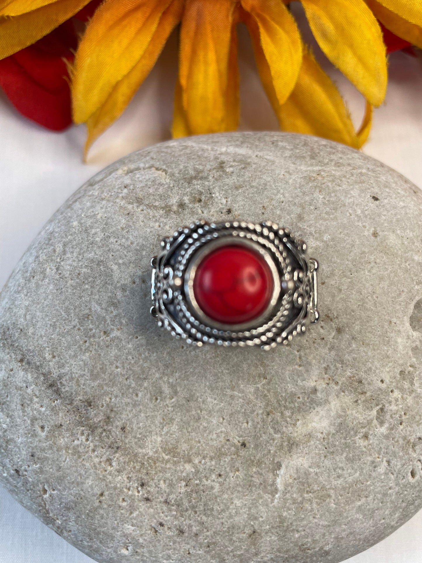 Red Bamboo Coral, Classic Ring