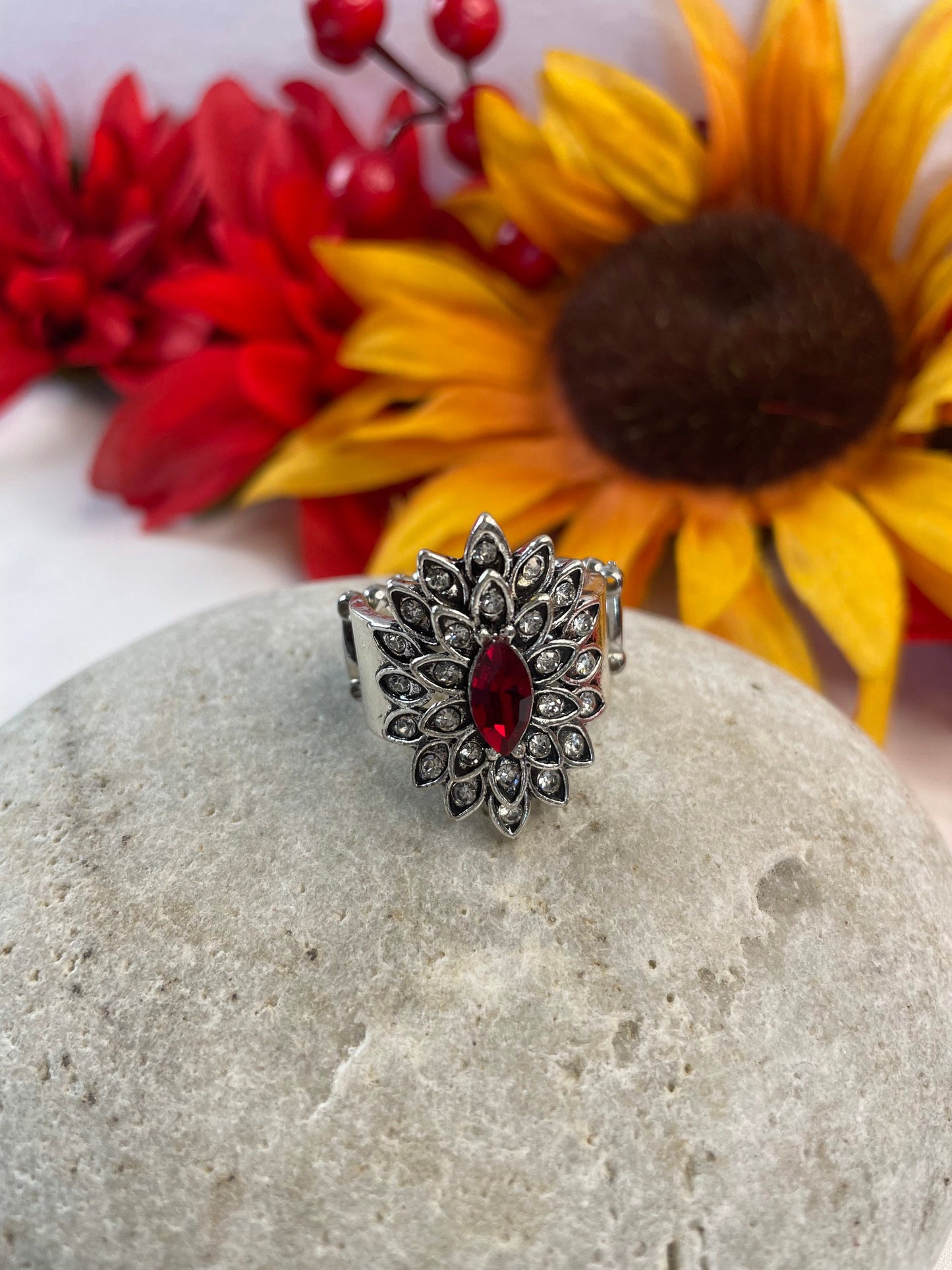 Red Ruby Stone, Classic Ring