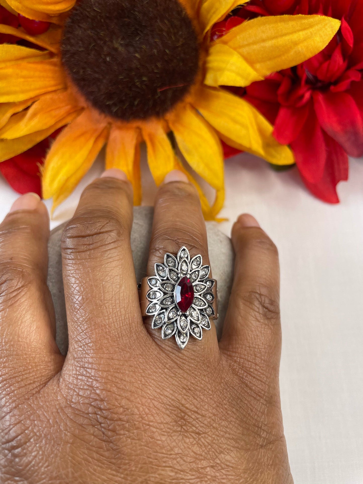 Red Ruby Stone, Classic Ring