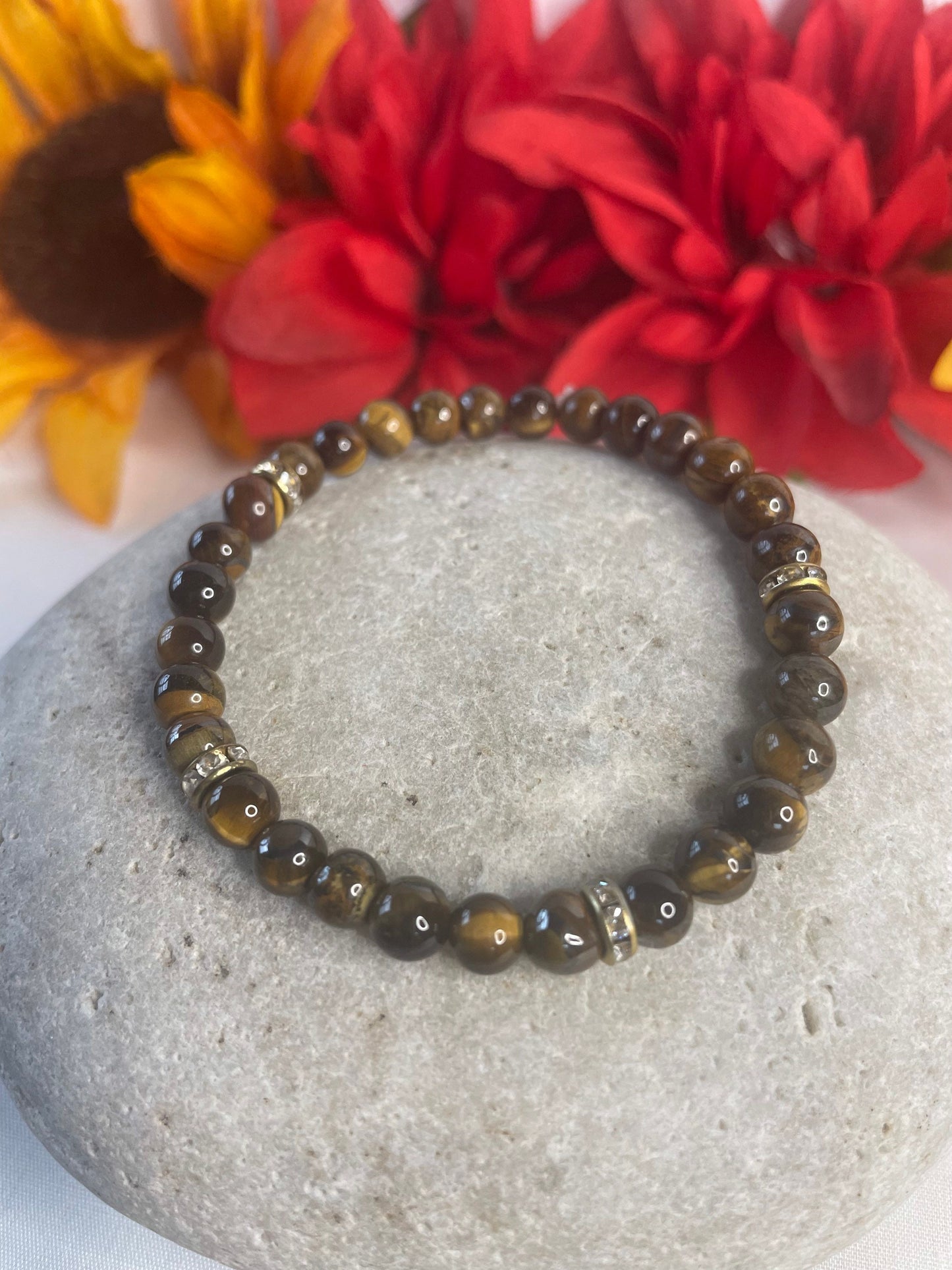 Tiger Eye w/Gold spacers, Healing Bracelet.