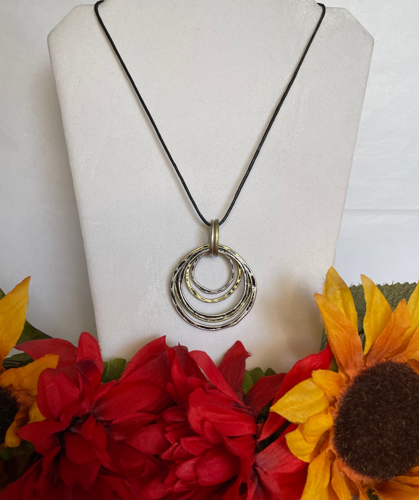 Rings of Power, Black Corded Necklace.