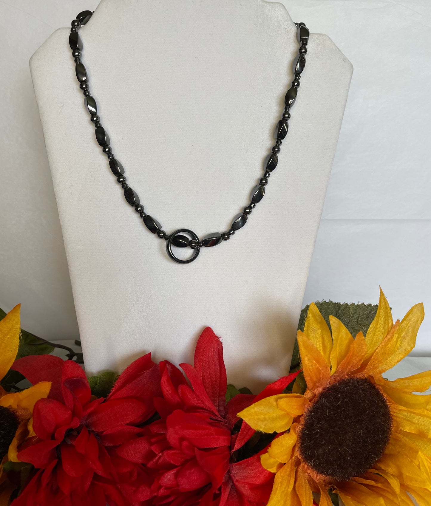 Hematite Magnetic Necklace w/Hematite Ring.