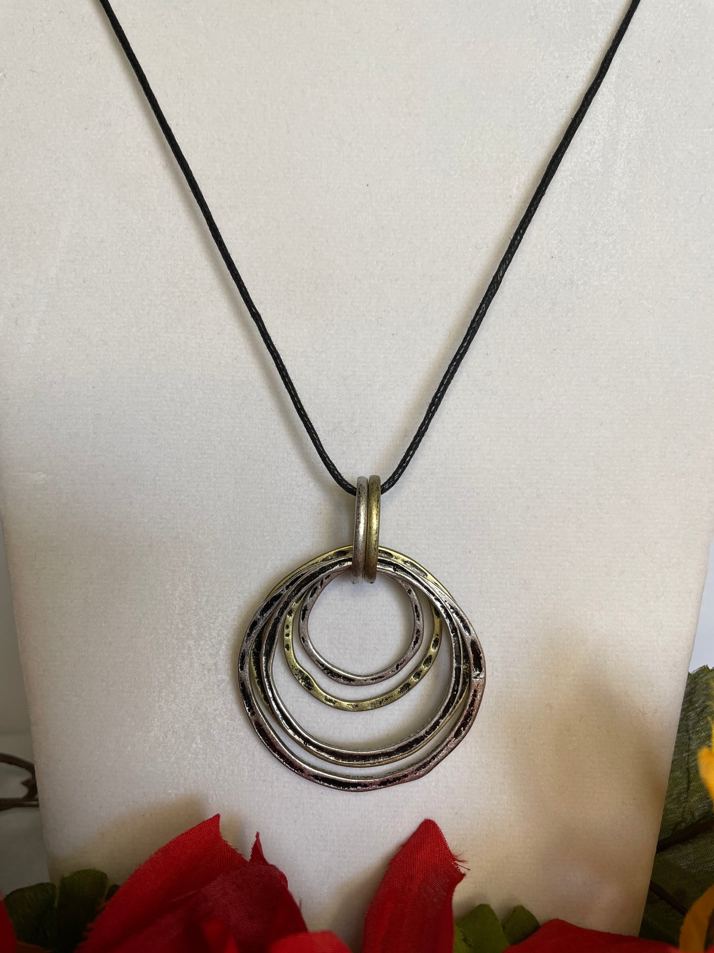 Rings of Power, Black Corded Necklace.