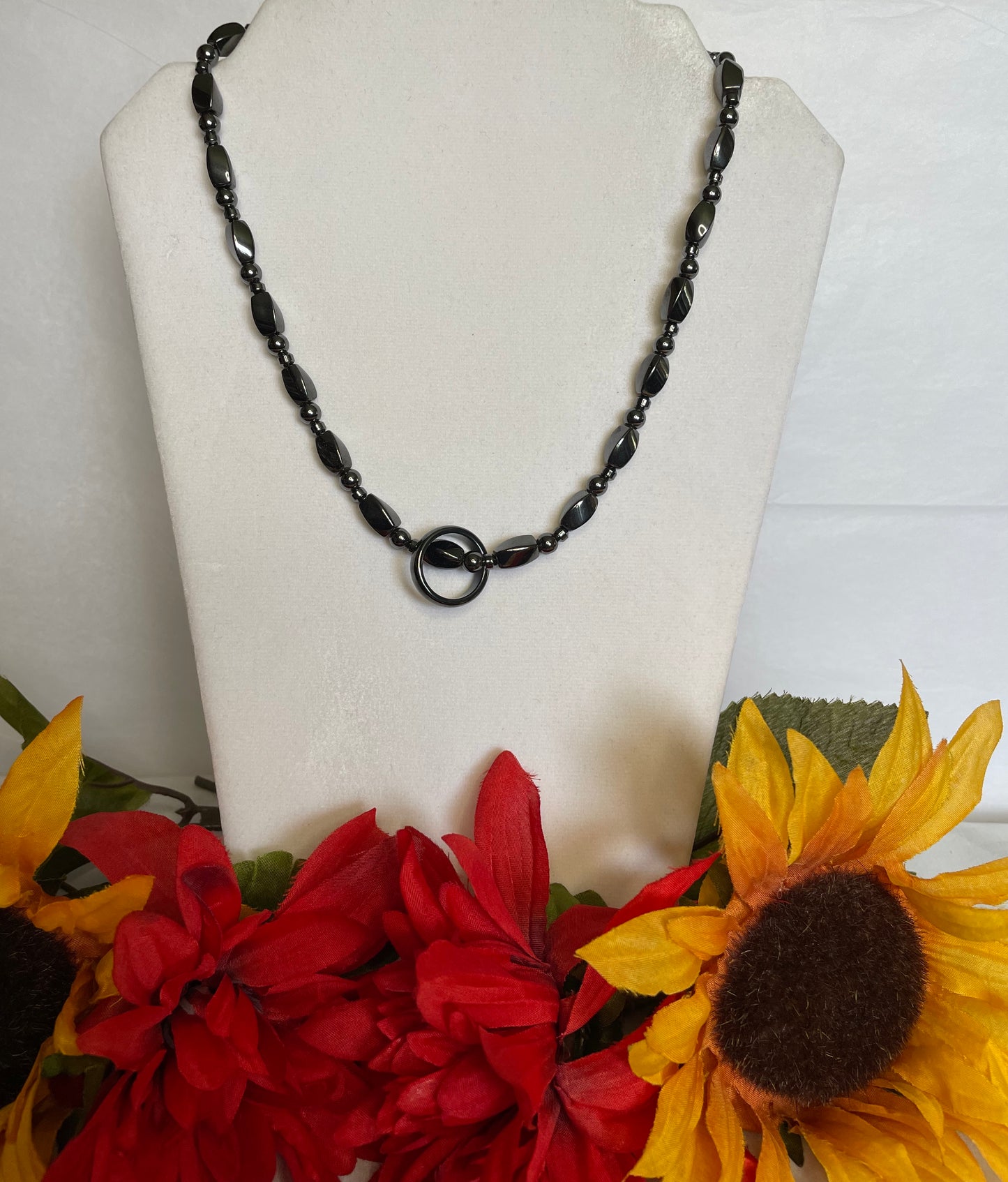 Hematite Magnetic Necklace w/Hematite Ring.